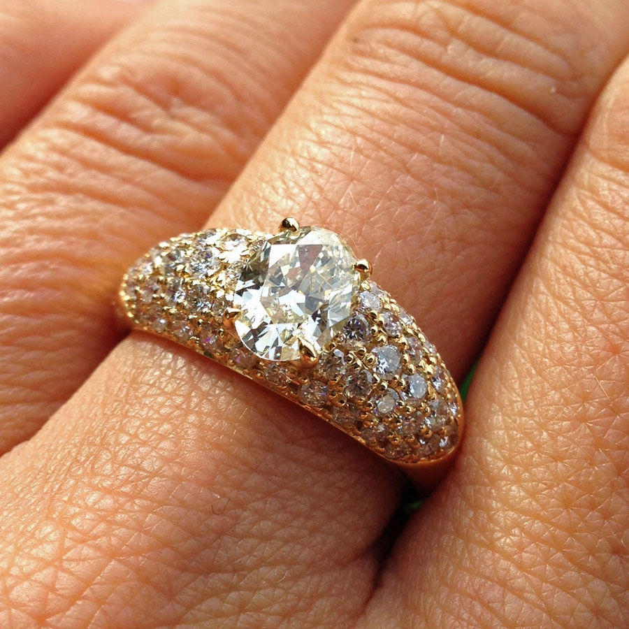 Brillant-Ring-1.163 ct-pavee-Brillnten-1.08 ct-750er-Gold