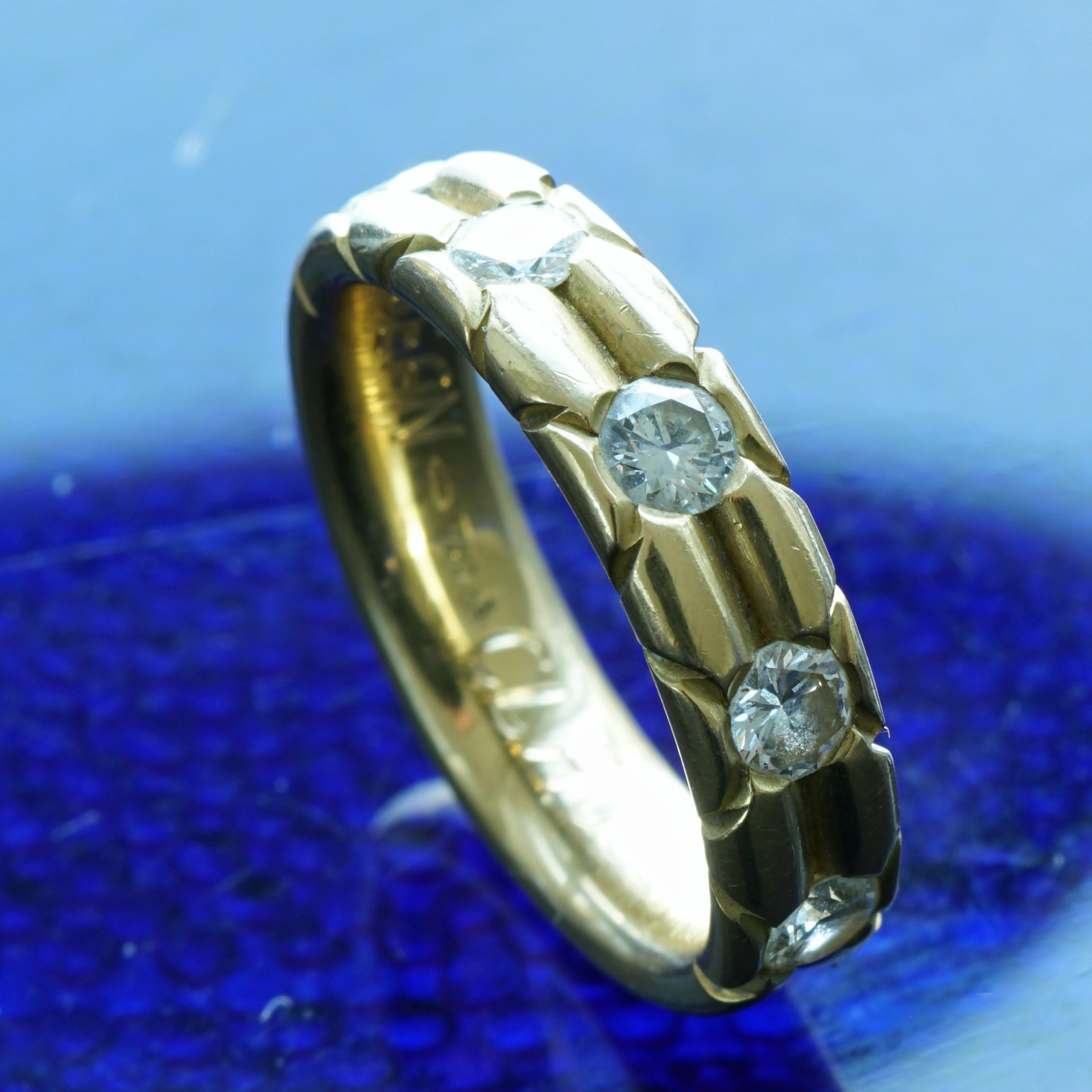 Solid Band Ring...wonderful Brilliants...a perfect Slip-On Ring