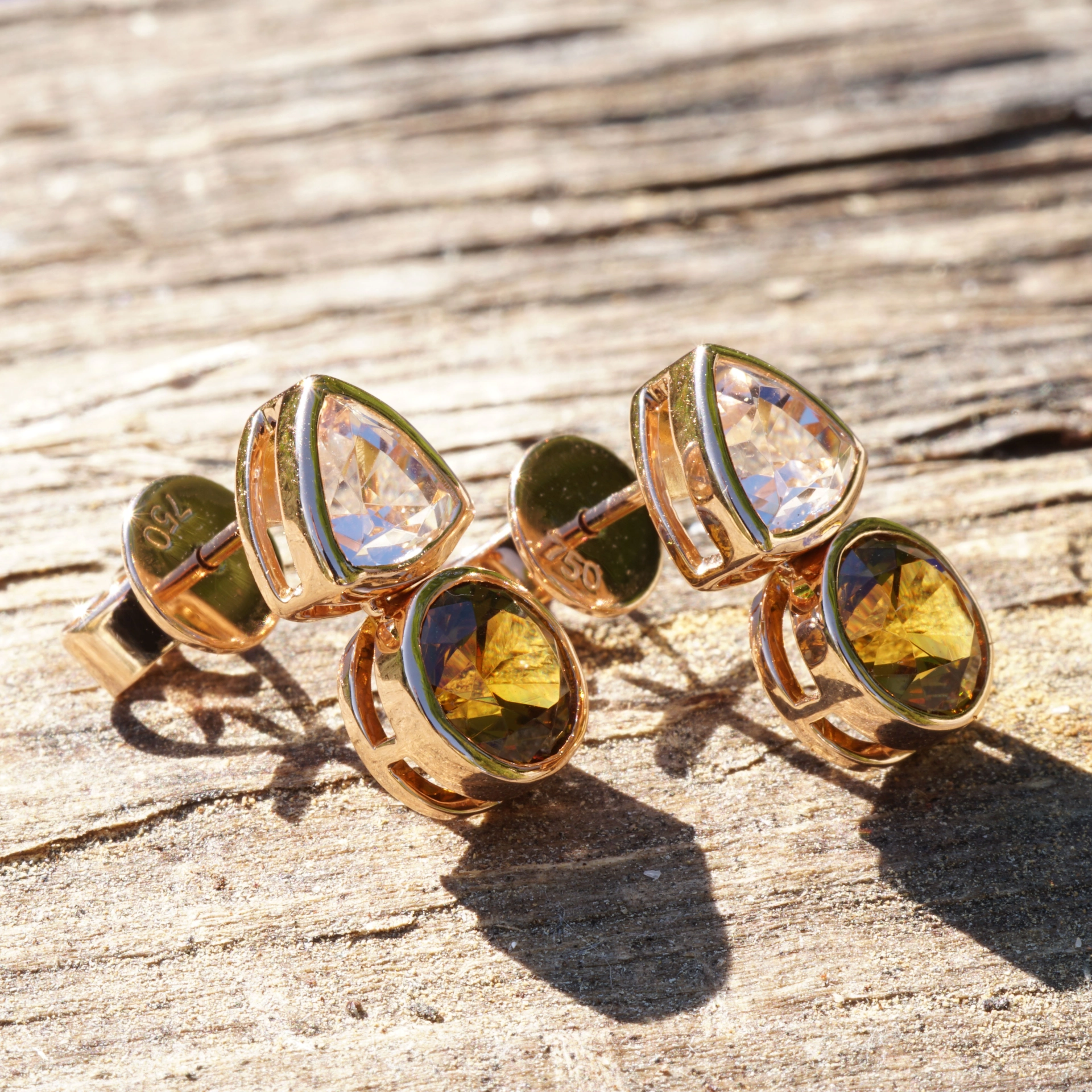 Madagascar meets Mali....here we combinated morganite and mali garnets, not often seen