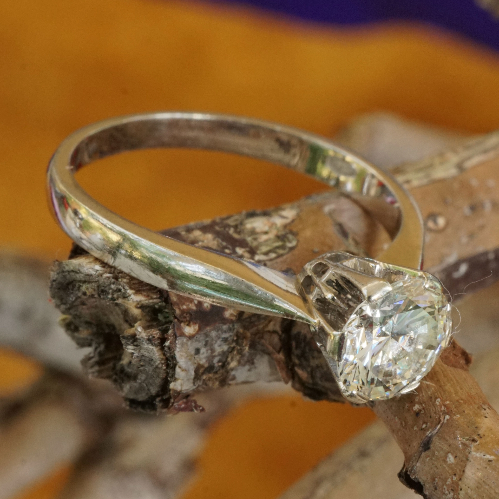 Brillant Ring 1.05 ct TW IF-VVS 750er Weissgold aus Nachlassverwertung