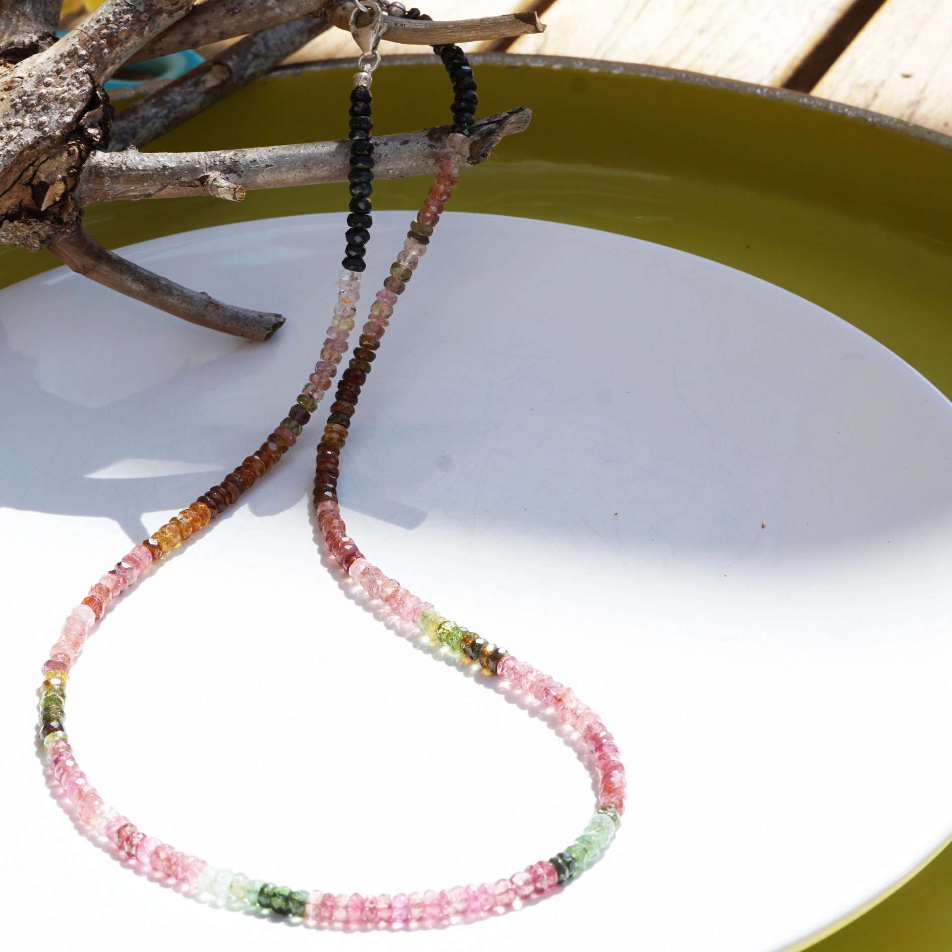 Turmalin Necklace...Silver....heavenly Colors...Roundels