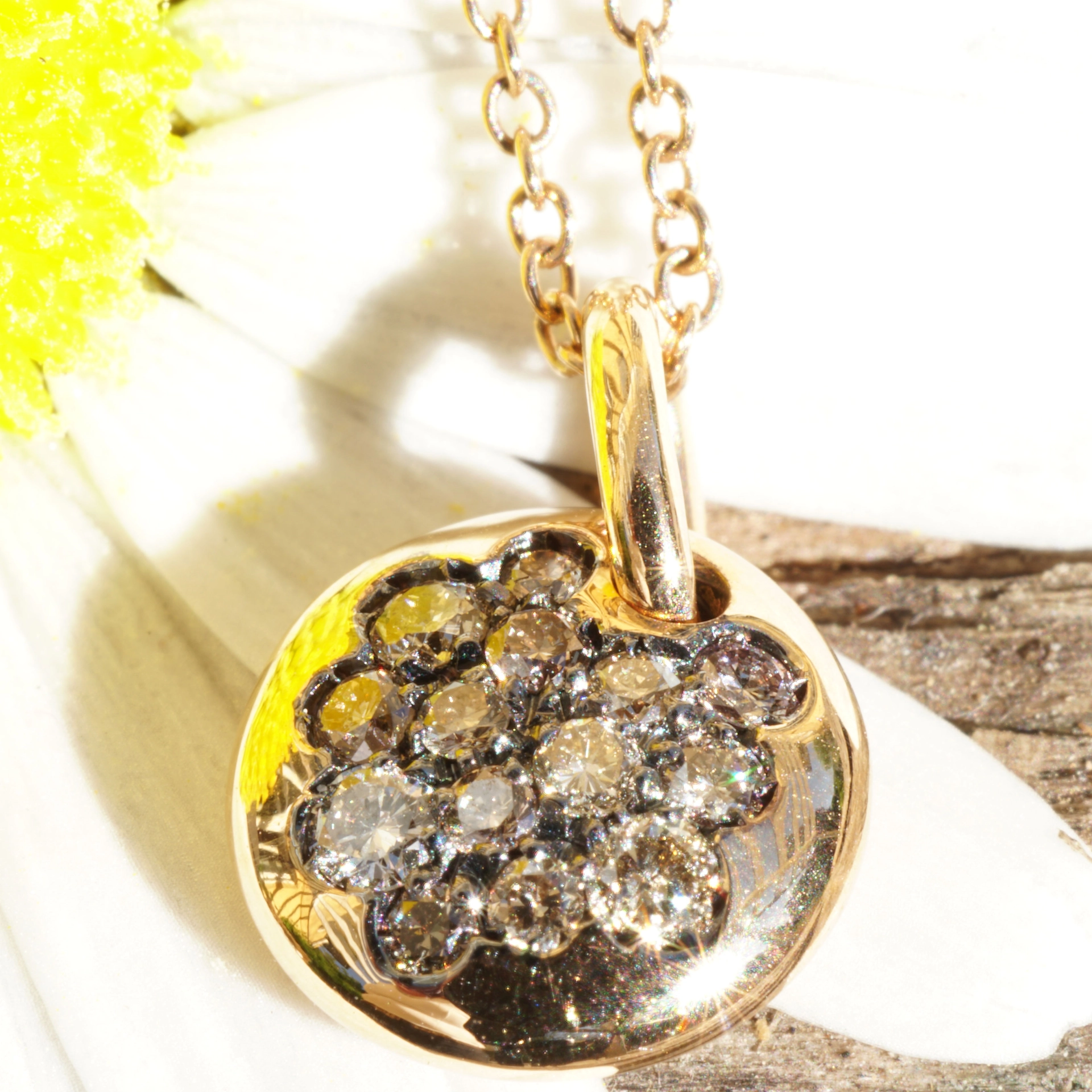 Brillant Anhänger mit Kette 750er Roségold 0.34 ct angefertigt in unserem Traditionsbetrieb