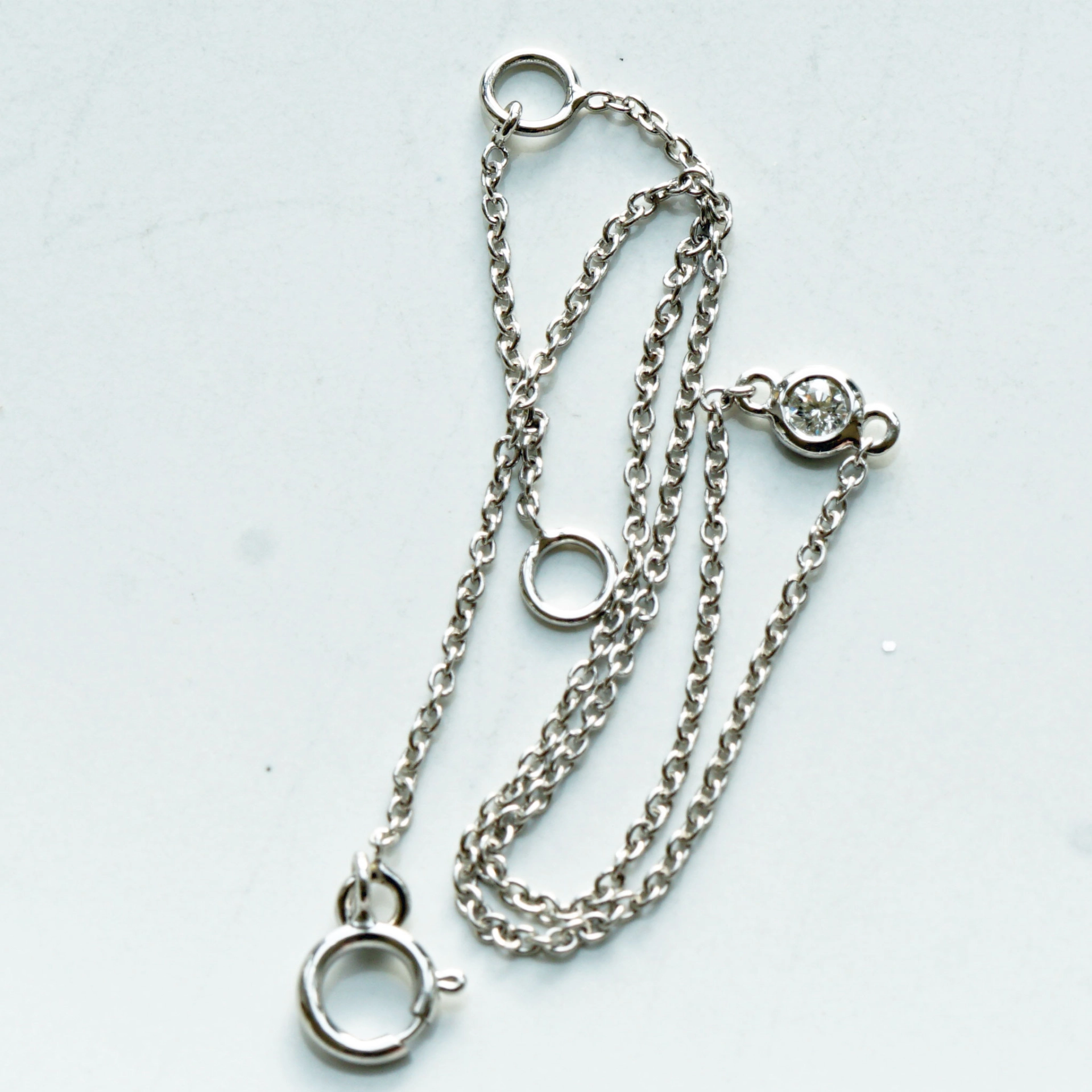 Brillant Armband in 750er Weissgold 0.04 ct W VS...ideal auch zum Verlängern