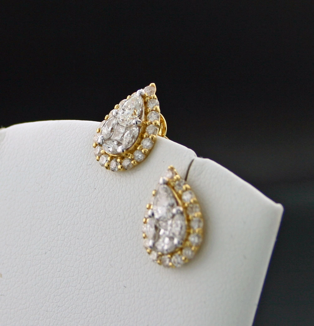 Brillant-Ohrstecker, 750er-Gold, 18 kt Gelbgold,