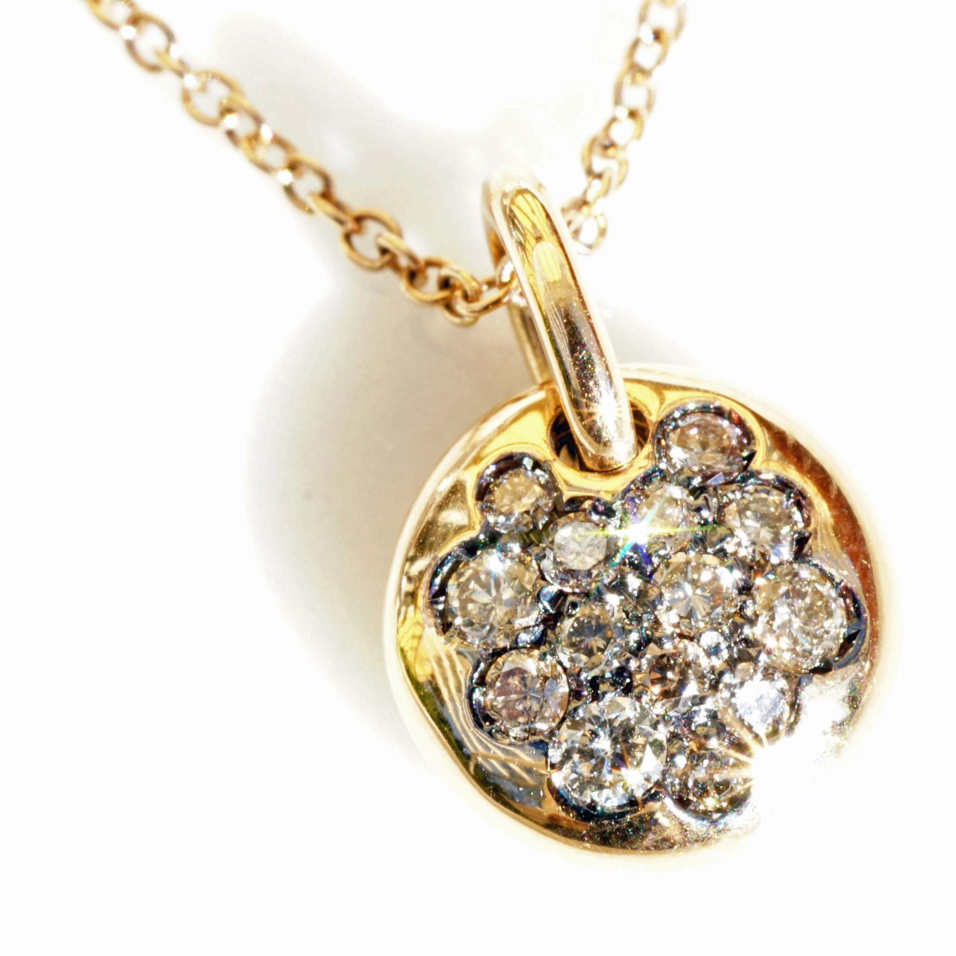 Brillant Anhänger mit Kette 750er Roségold 0.34 ct angefertigt in unserem Traditionsbetrieb