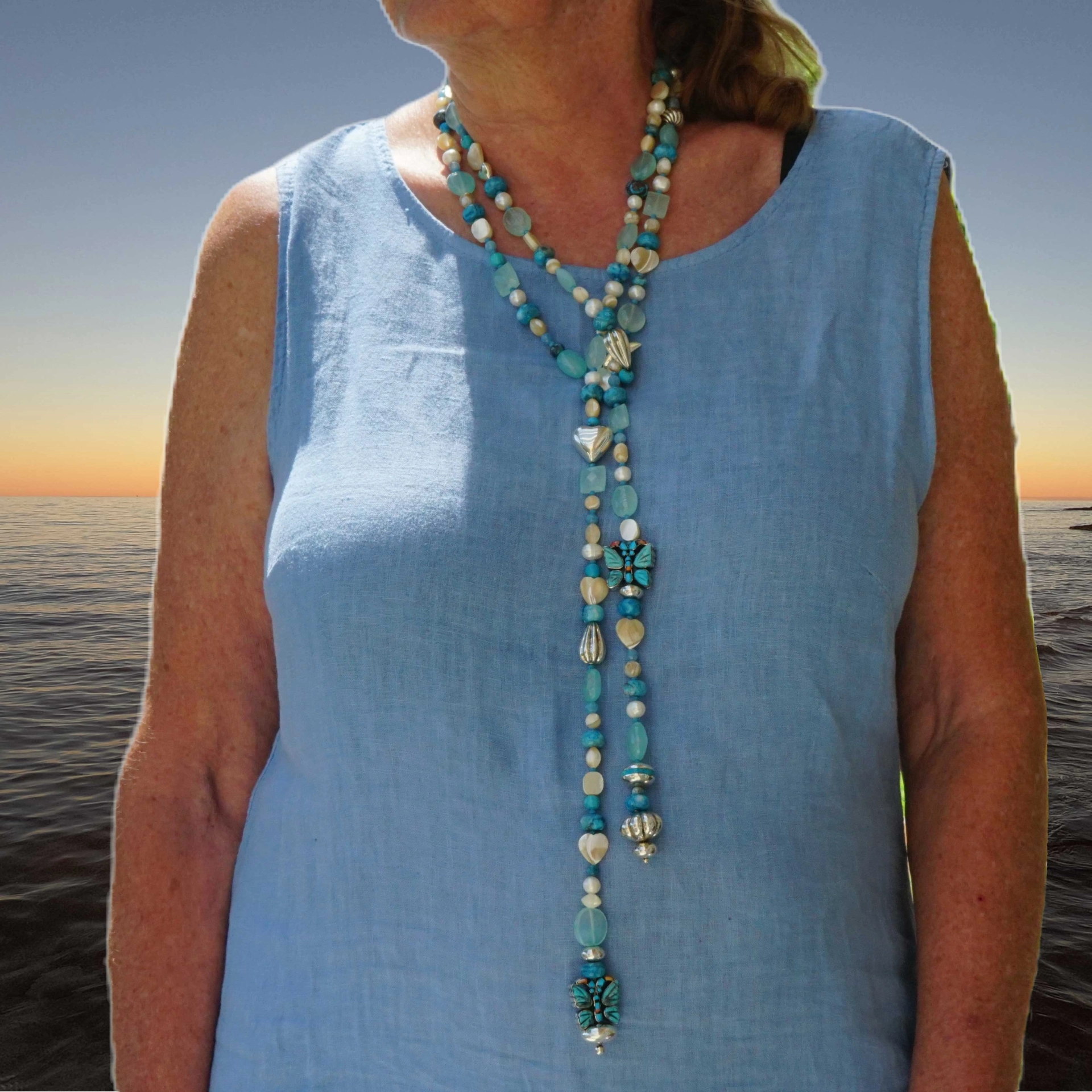 Chilango extra long Jewelry Necklace in 185 cm  Out of Nature Legends...couldn't be more beautiful
