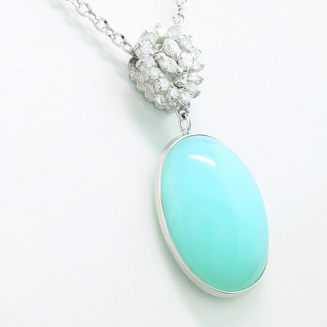 Seablue Achate Brilliant Necklace 18kt Whitegold