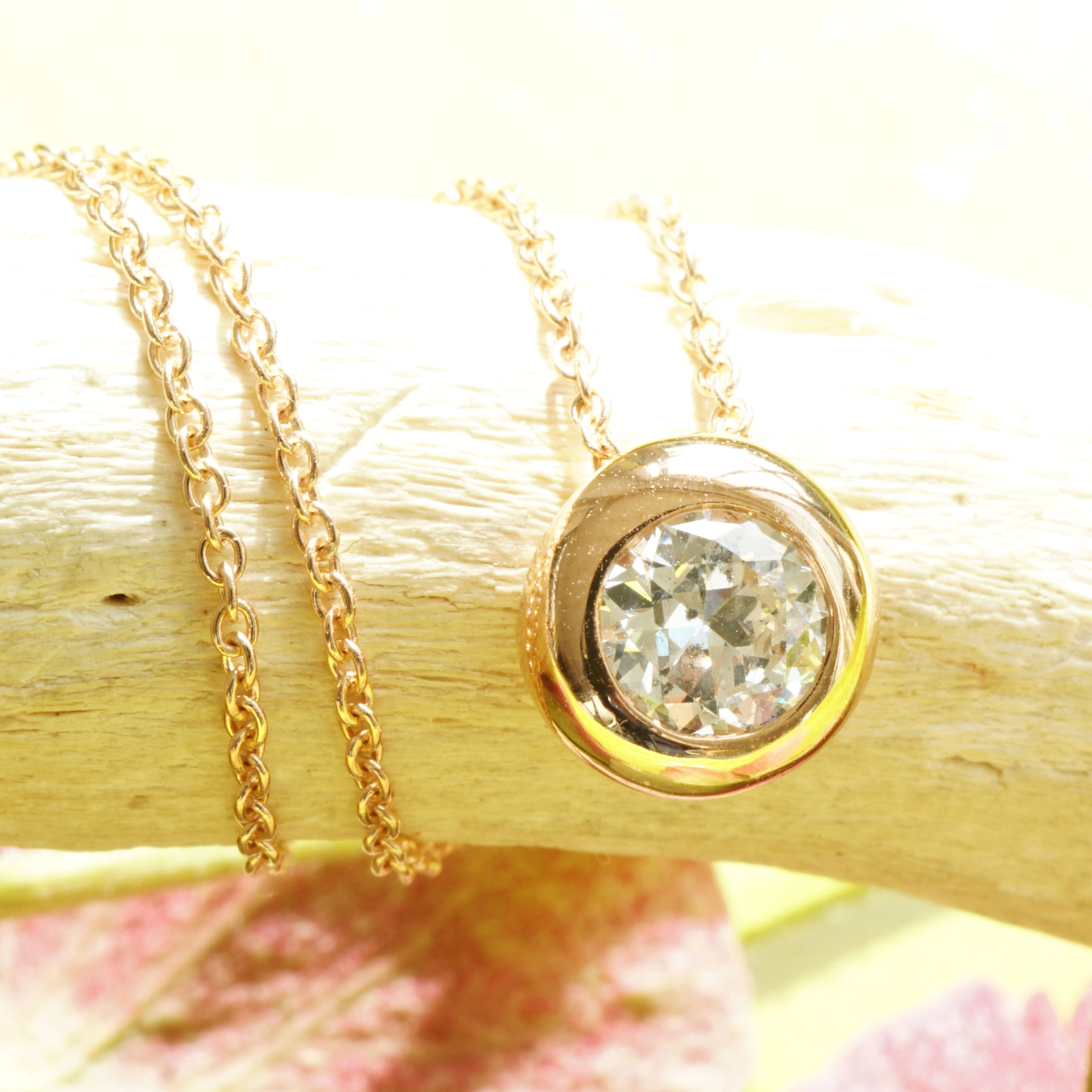 Brilliant solitaire pendant with chain 750 rose gold 0.39 ct W P1...that's exactly what I want...