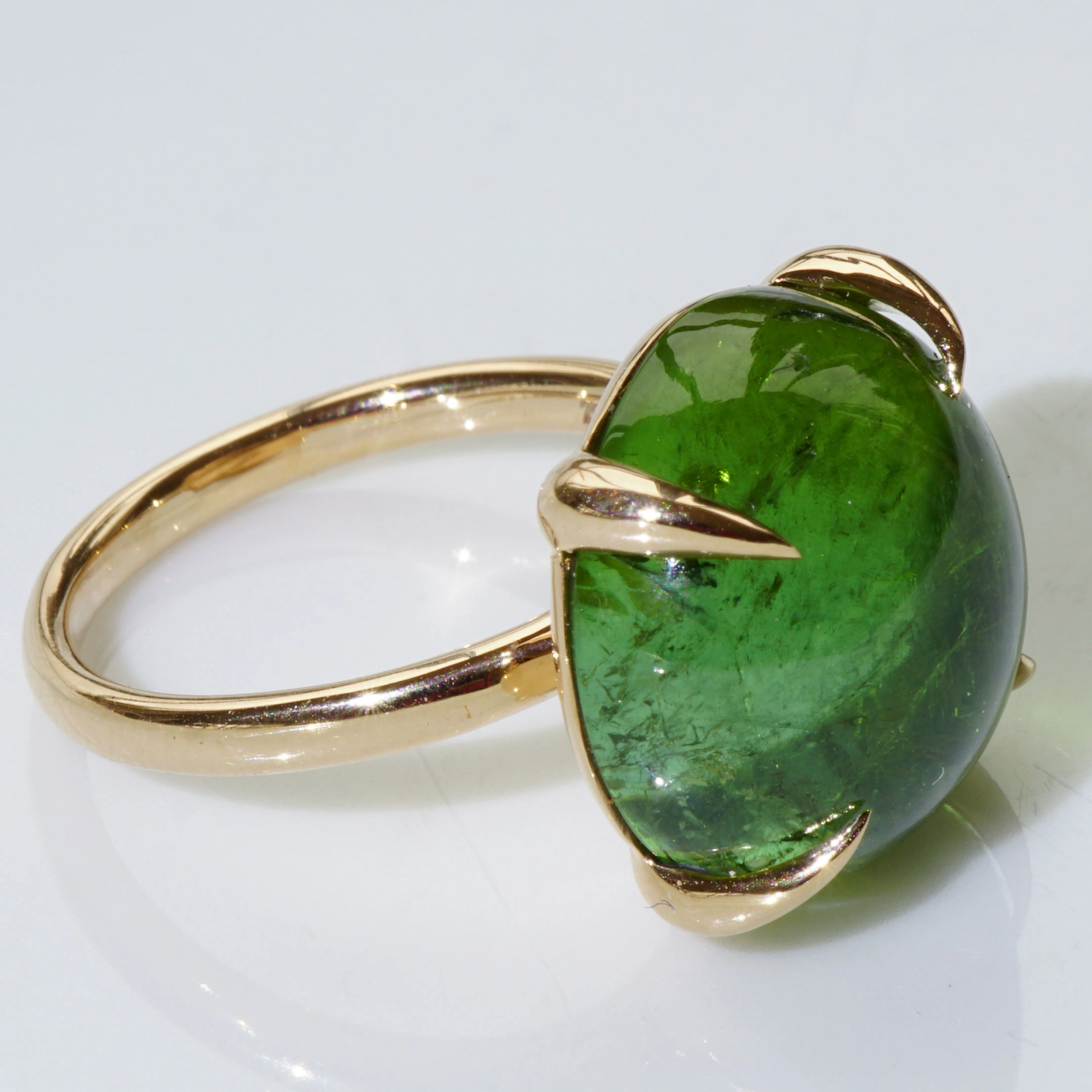 Tourmalin Ring 18 kt Rosegold green-blue Bubble