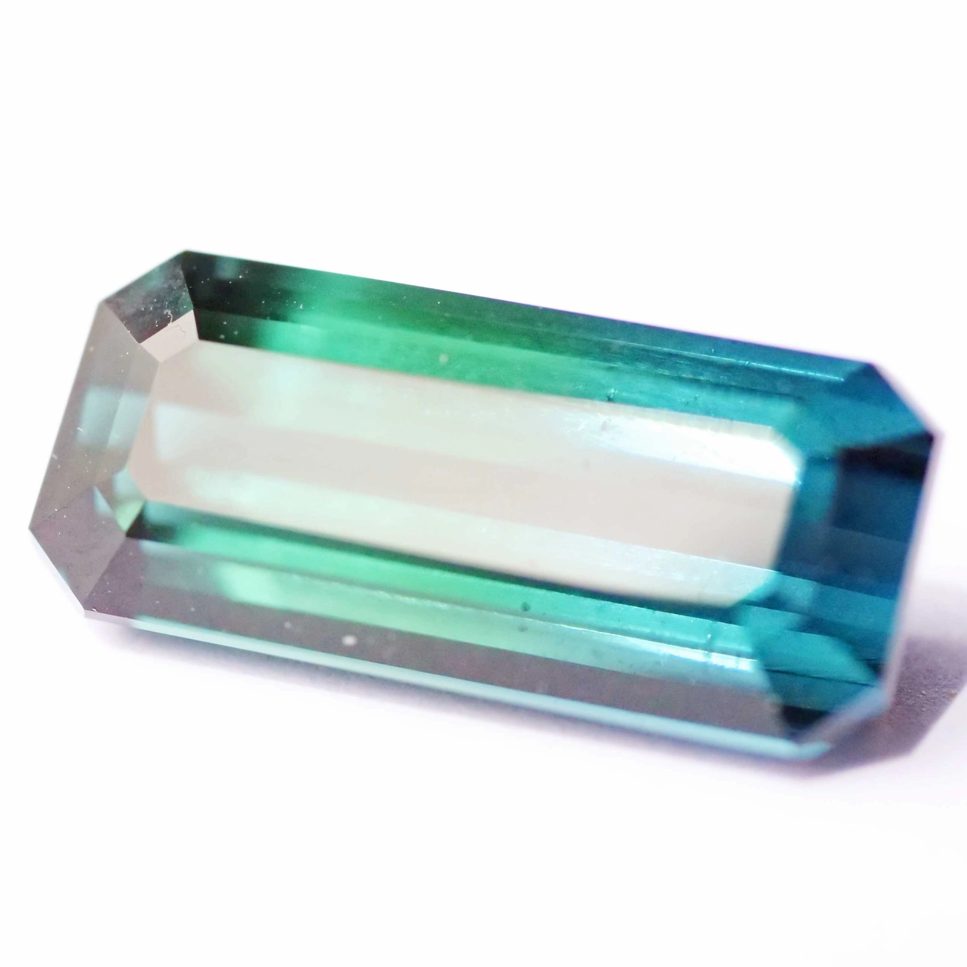 Tourmaline Emerald Pendant from Afghanistan 5.30 ct bicolor petrol blue green