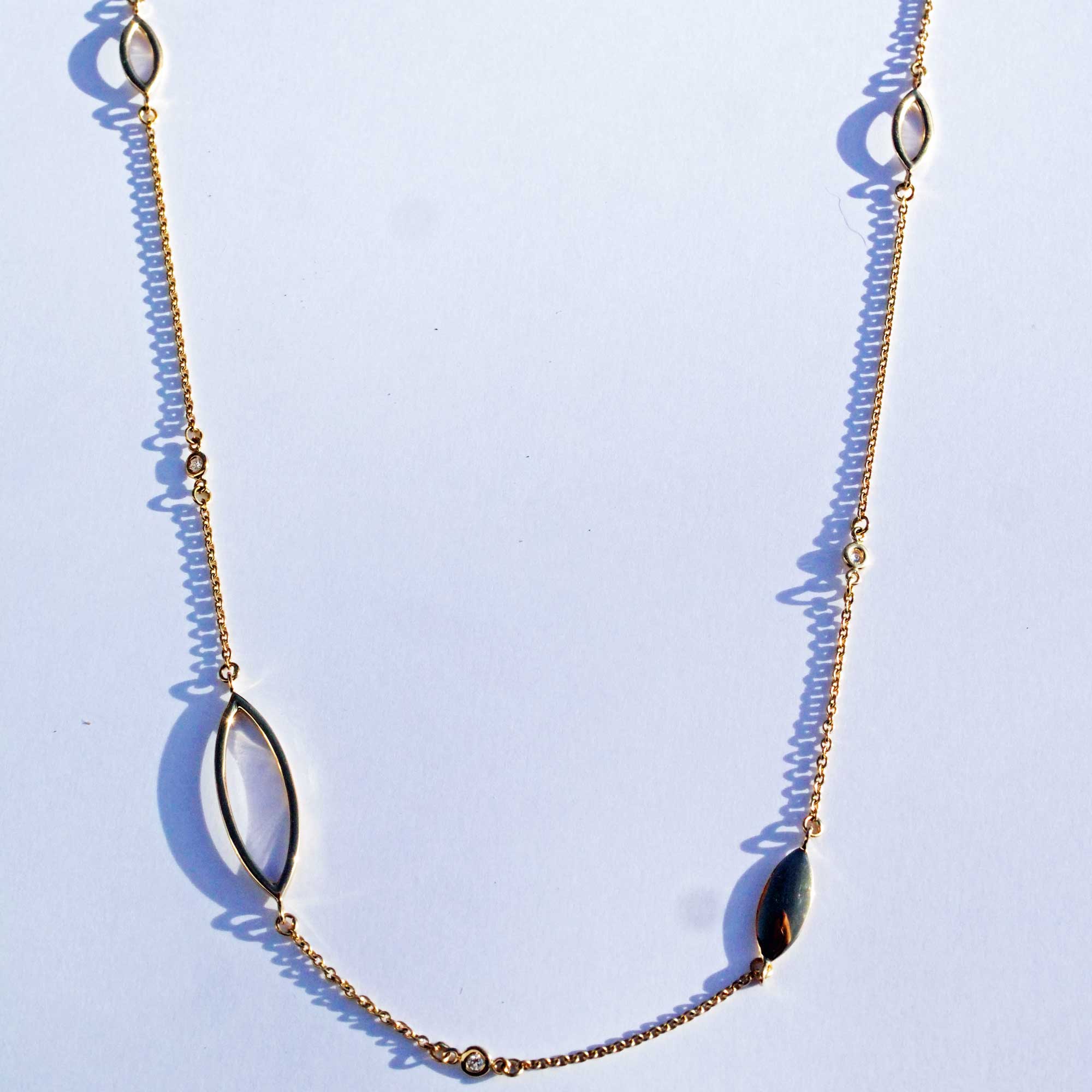 Brilliant Necklace by Silhouette Jewellery Pforzheim in 585 Yellow Gold 0.06 ct W SI