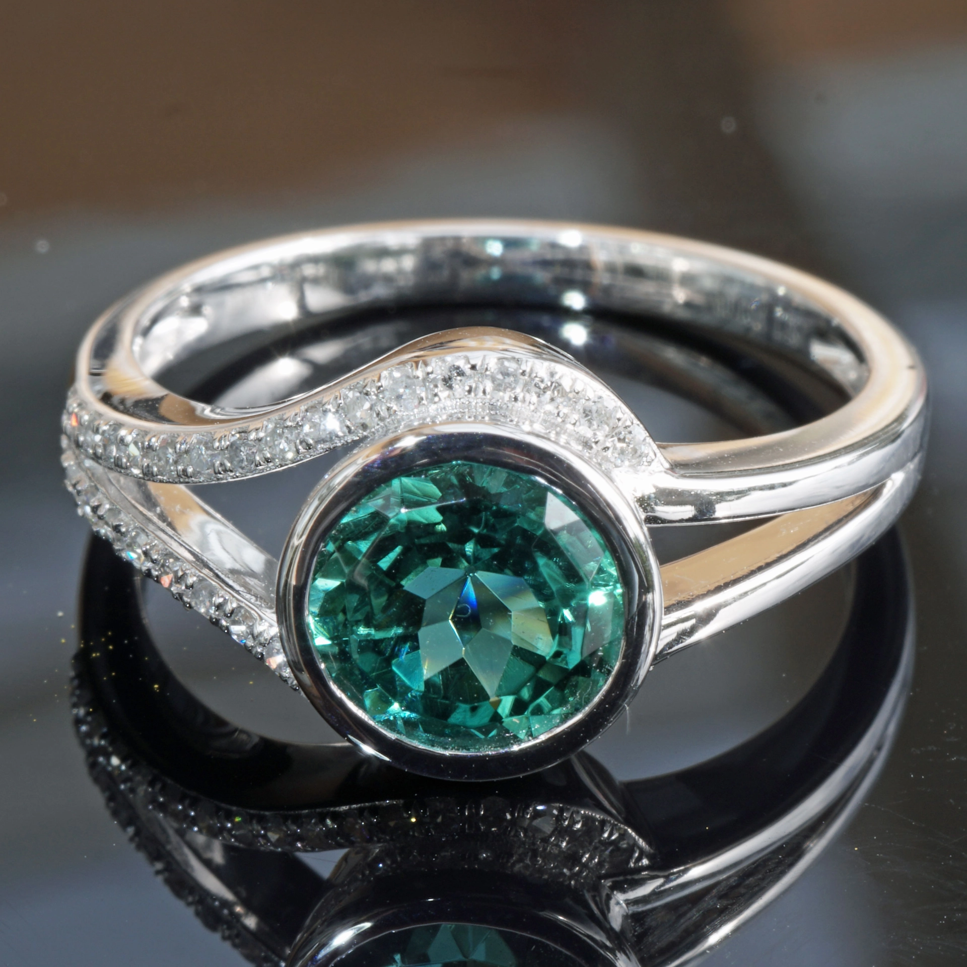 Indigolite Diamond Ring 1.45 ct 0.13 ct 750 White Gold...it doesn't get any more beautiful than this