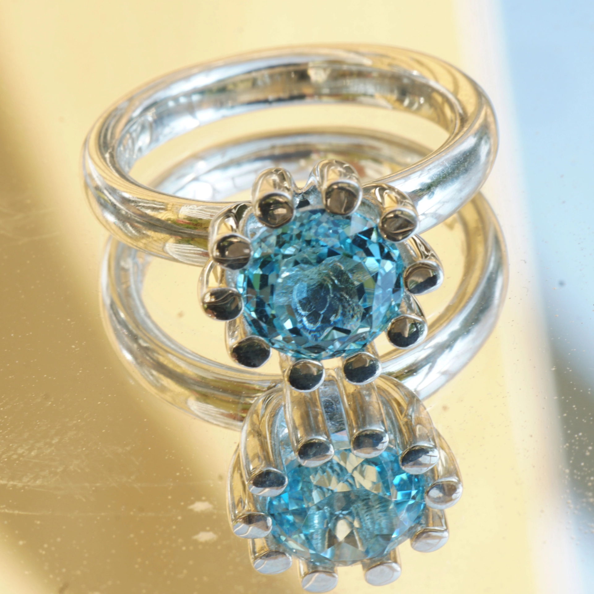 CHILANGO RING Grand Palais Blue Topaz  925er Silber neu mit orig. Etui massiv