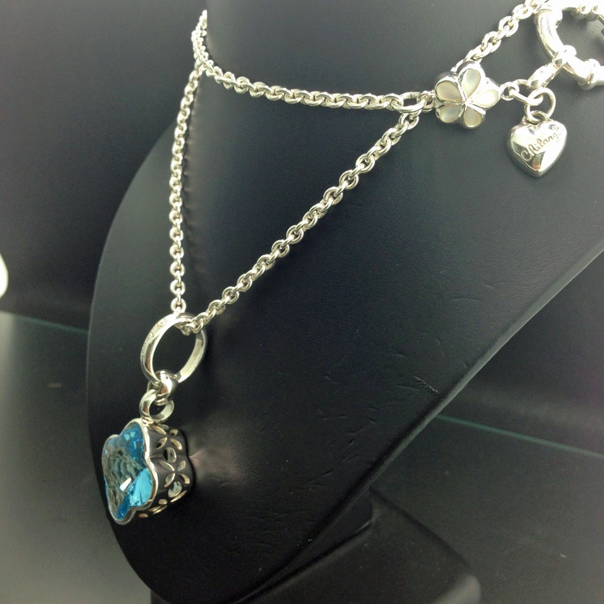 Chilango-Anhänger "Blue Topaz", 925er-Silber, signiert