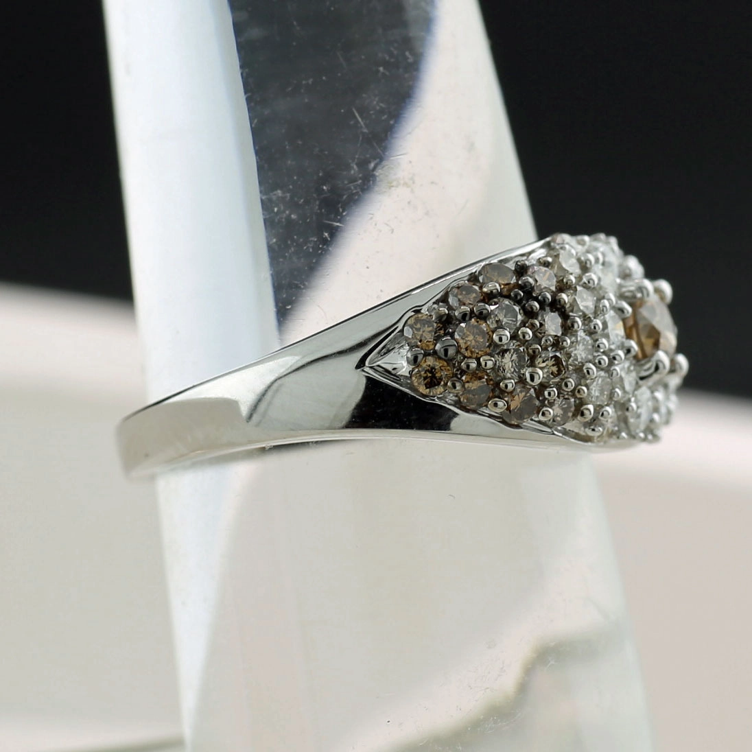 Diamond Ring...white and brown...as far as the eye can see..1.10ct