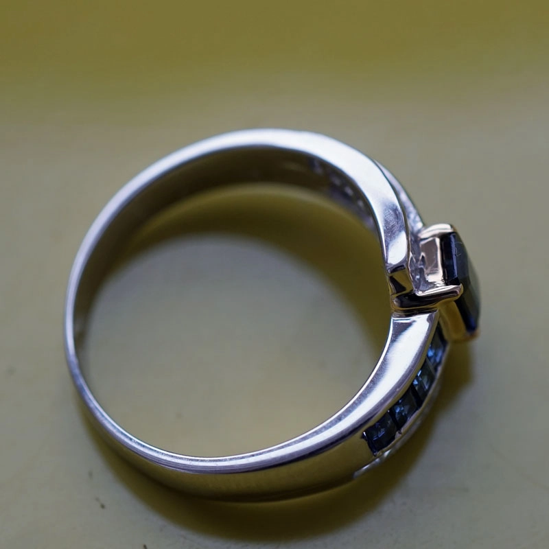 Saphir-Diamant-Ring-900er-Platin-750er Gold-0.51ct-0.52 ct