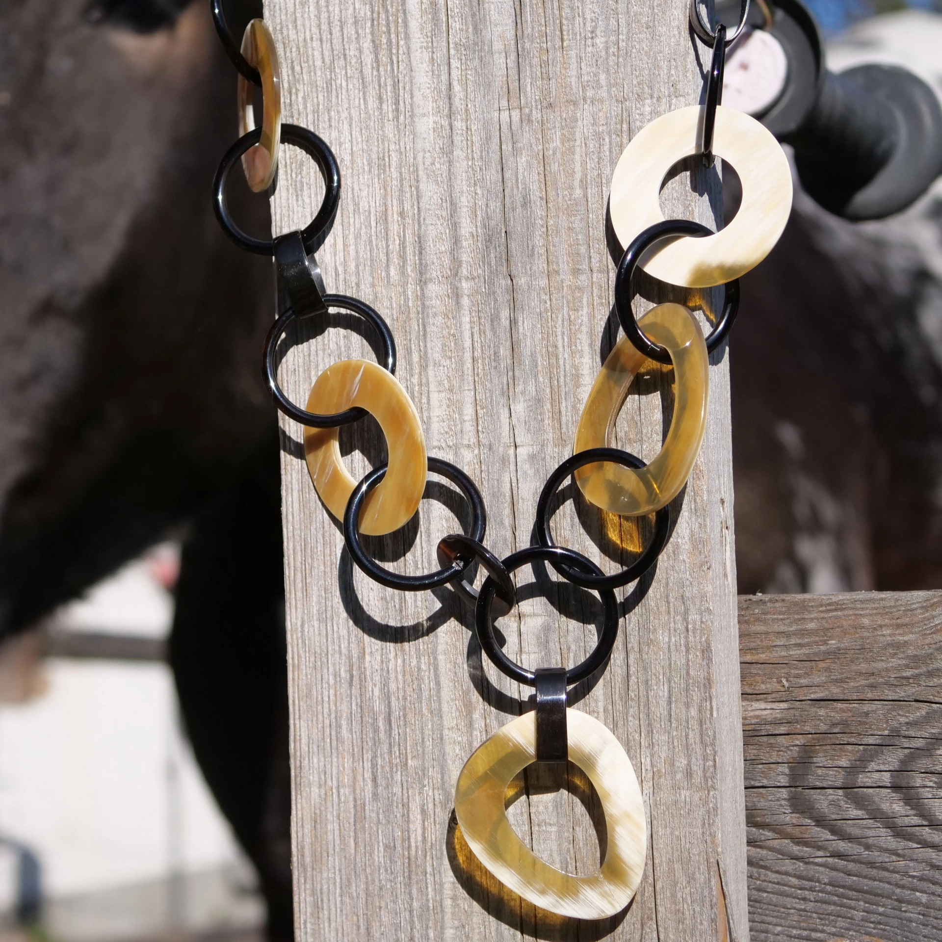 Horn Necklace...very chic....light and easy