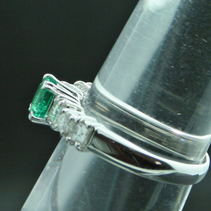 Smaragd-Brillant-Ring, 900er-Platin