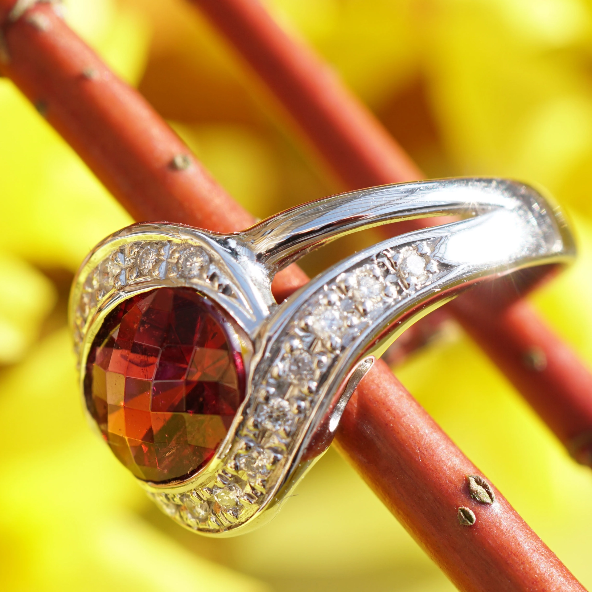 Tourmalin Ring 900 Platinum...outstanding Color