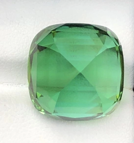 Tourmaline Diamond Ring 18kt Rosegold investment gem 25.15 ct Afghanistan green-bluish loupe clean AAA+ 16 x 16 x 14 mm