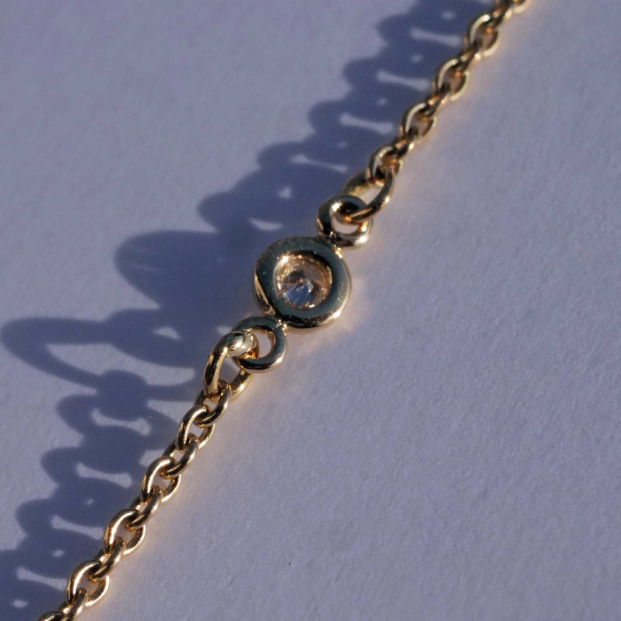 Brilliant Necklace by Silhouette Jewellery Pforzheim in 585 Yellow Gold 0.06 ct W SI