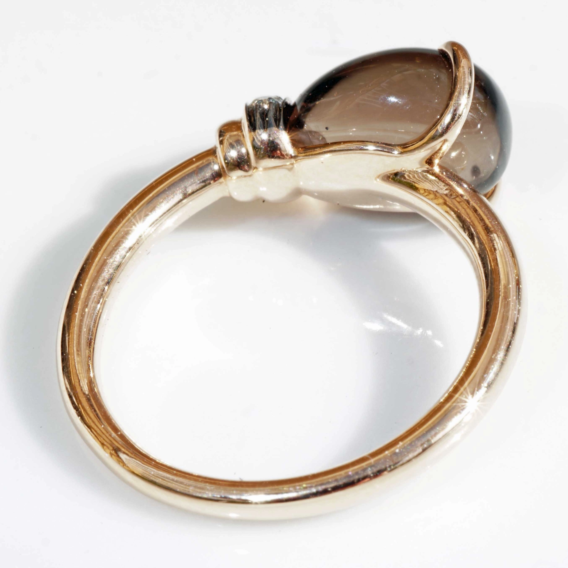 Drop Ring ...soo sweet...with smokeyquartz and brown diamond...made in Italy