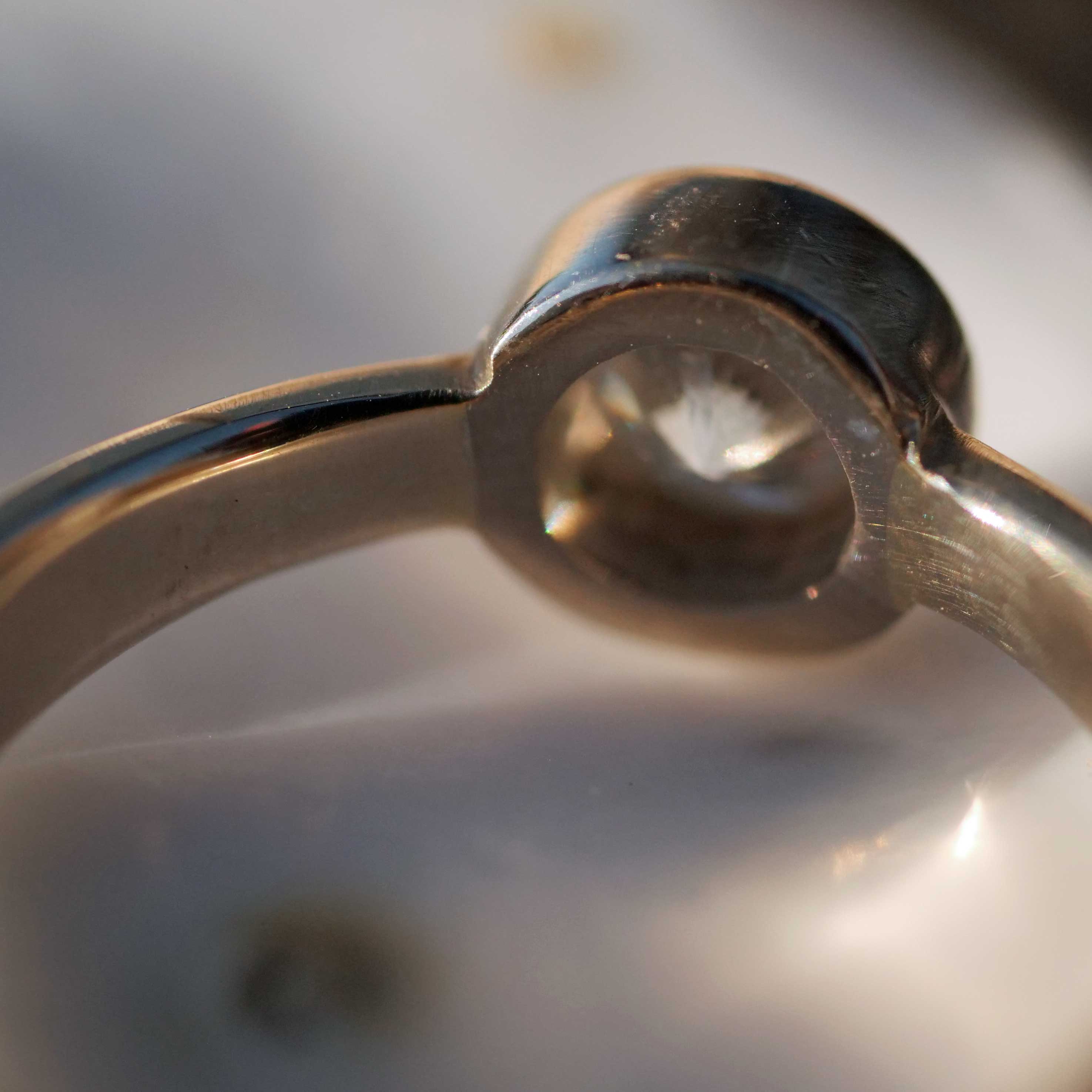 Brilliant Ring 14 kt Whitegold 0.80 ct TW-W P2 Cut in Transition to modern Brilliant Cut