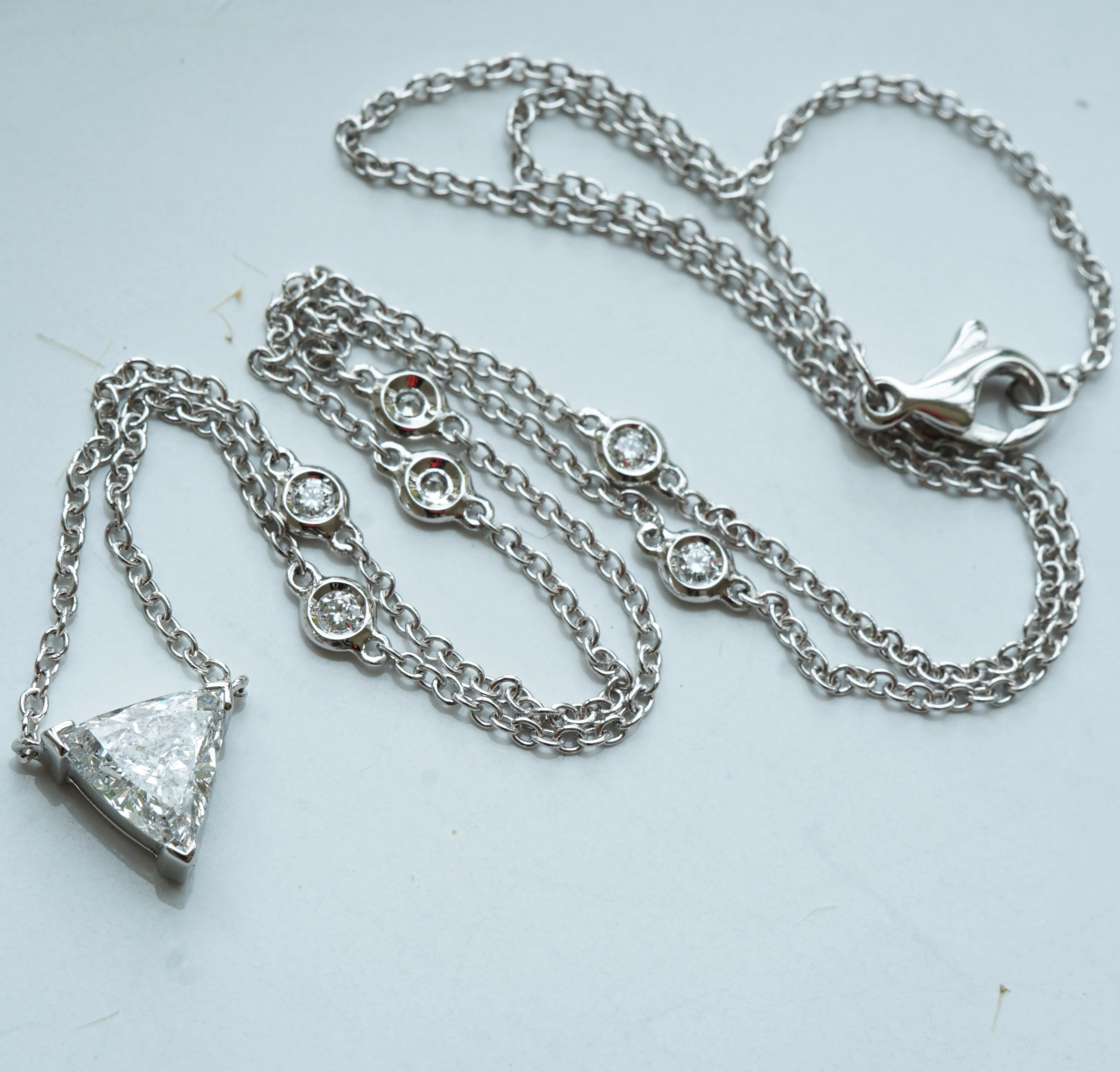 Diamond Necklace 750 White Gold 1 ct designed in Valenza timelessly...modern grandiose