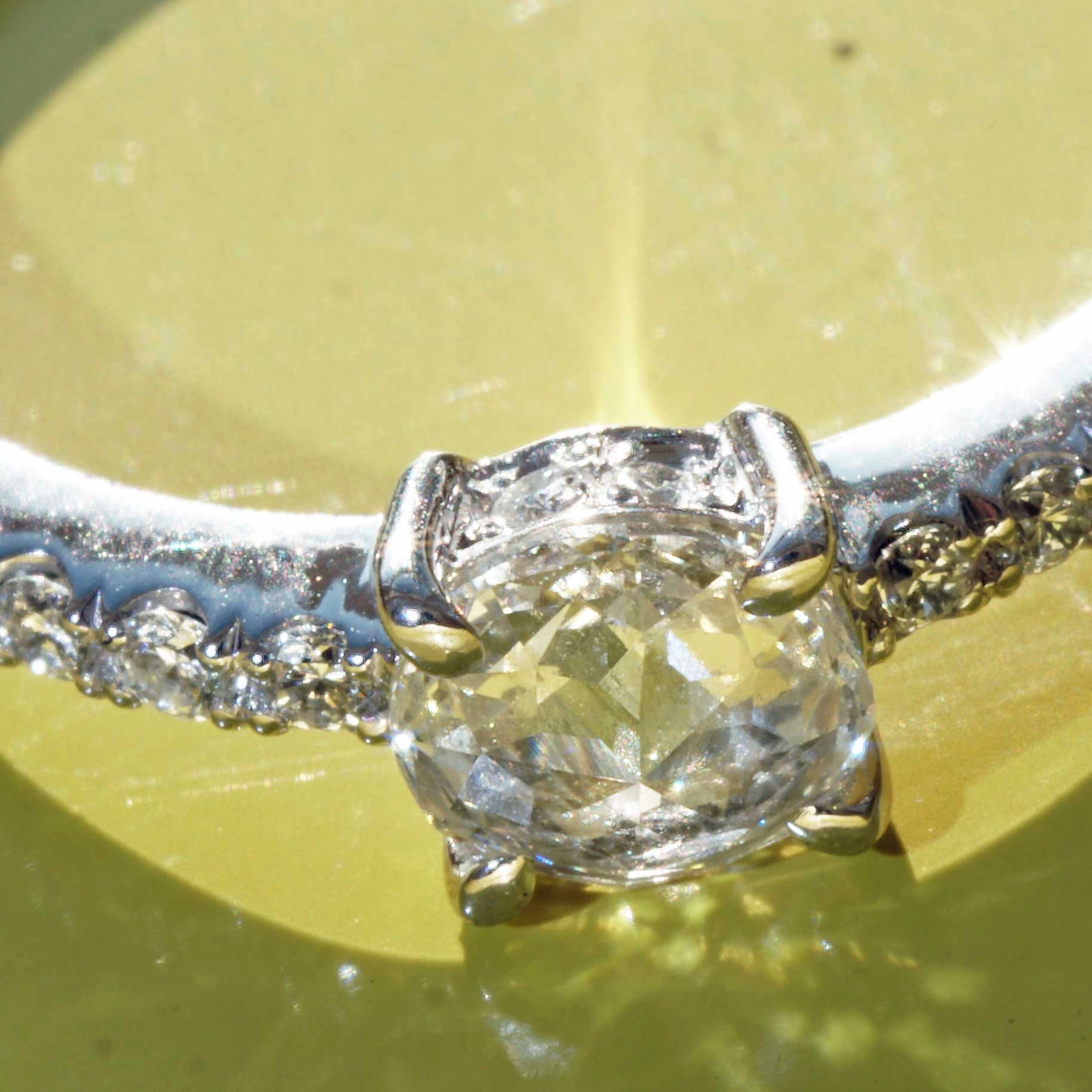 Diamond Ring 750 Whitegold 0.29 0.20 ct Understatement Ring 