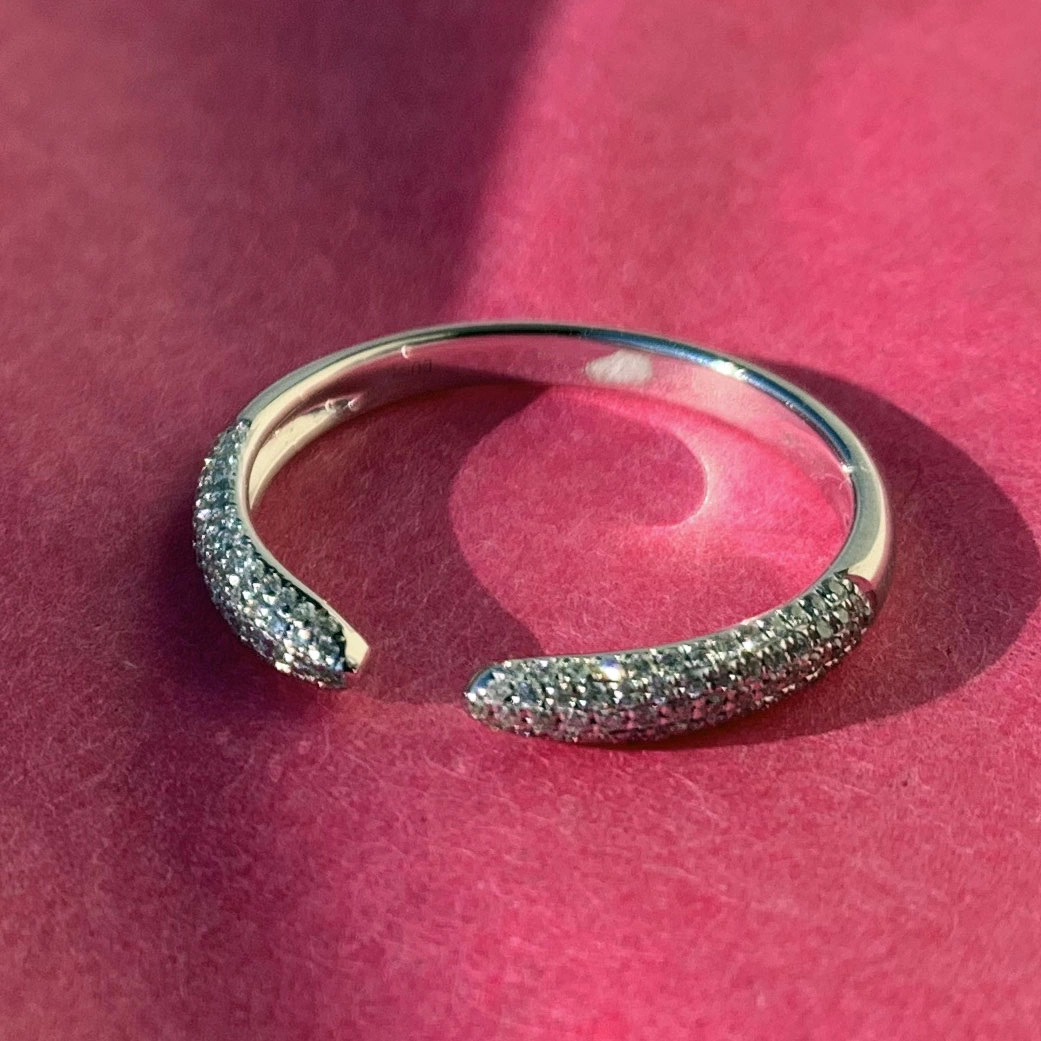 Brilliant Ring 18 kt White Gold 0.25 ct...ideal combining Ring