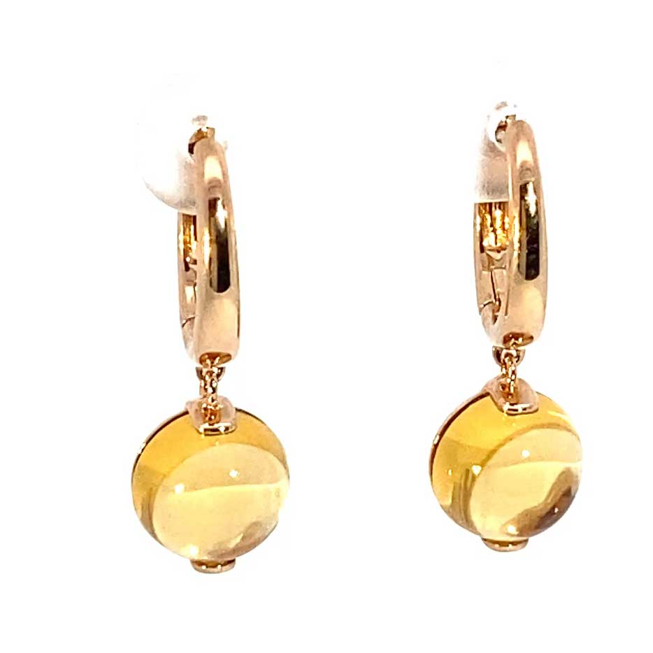 Elegant Citrin Earrings 18 kt Yellowgold 5.71 ct golden Sunshine
