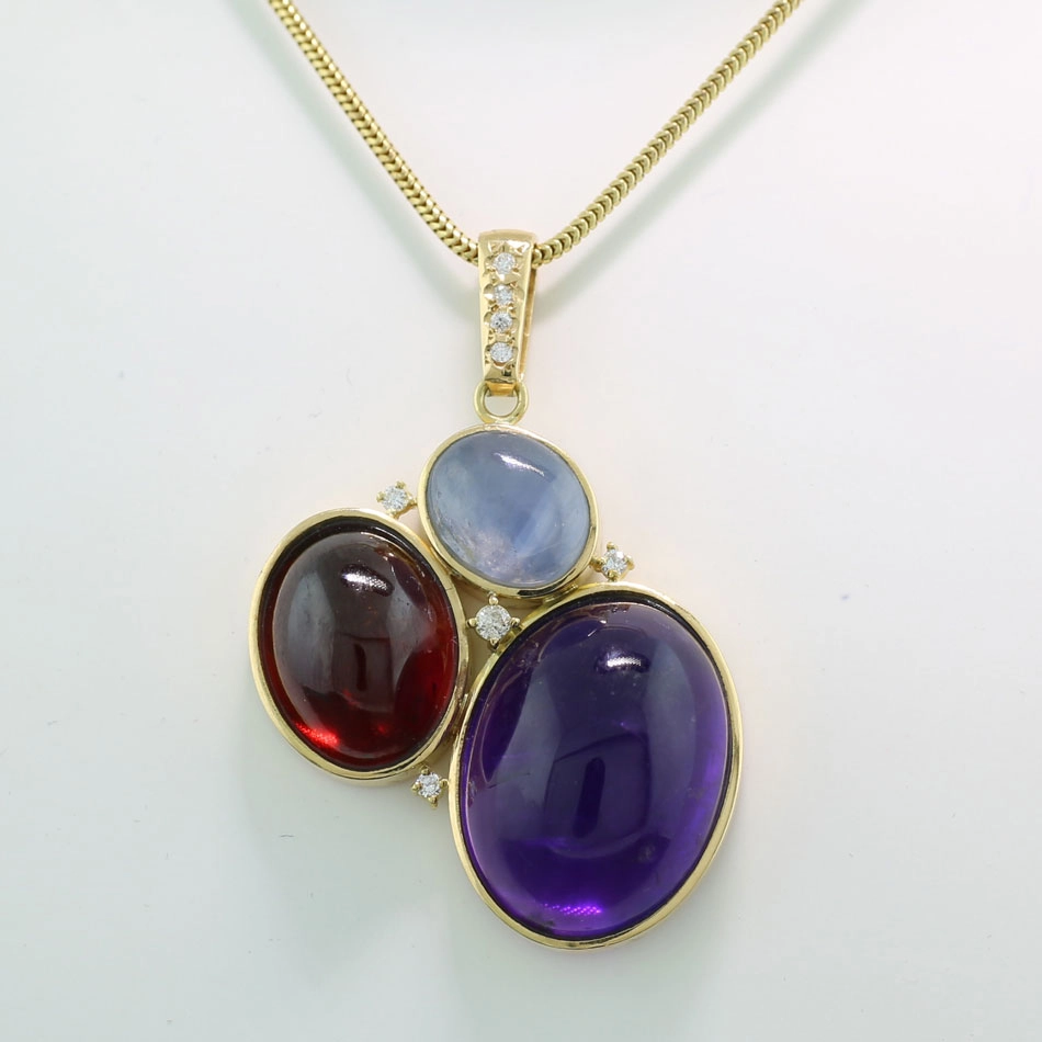 Edelstein Brillant Anhänger 750er Gelbgold 0.10 ct