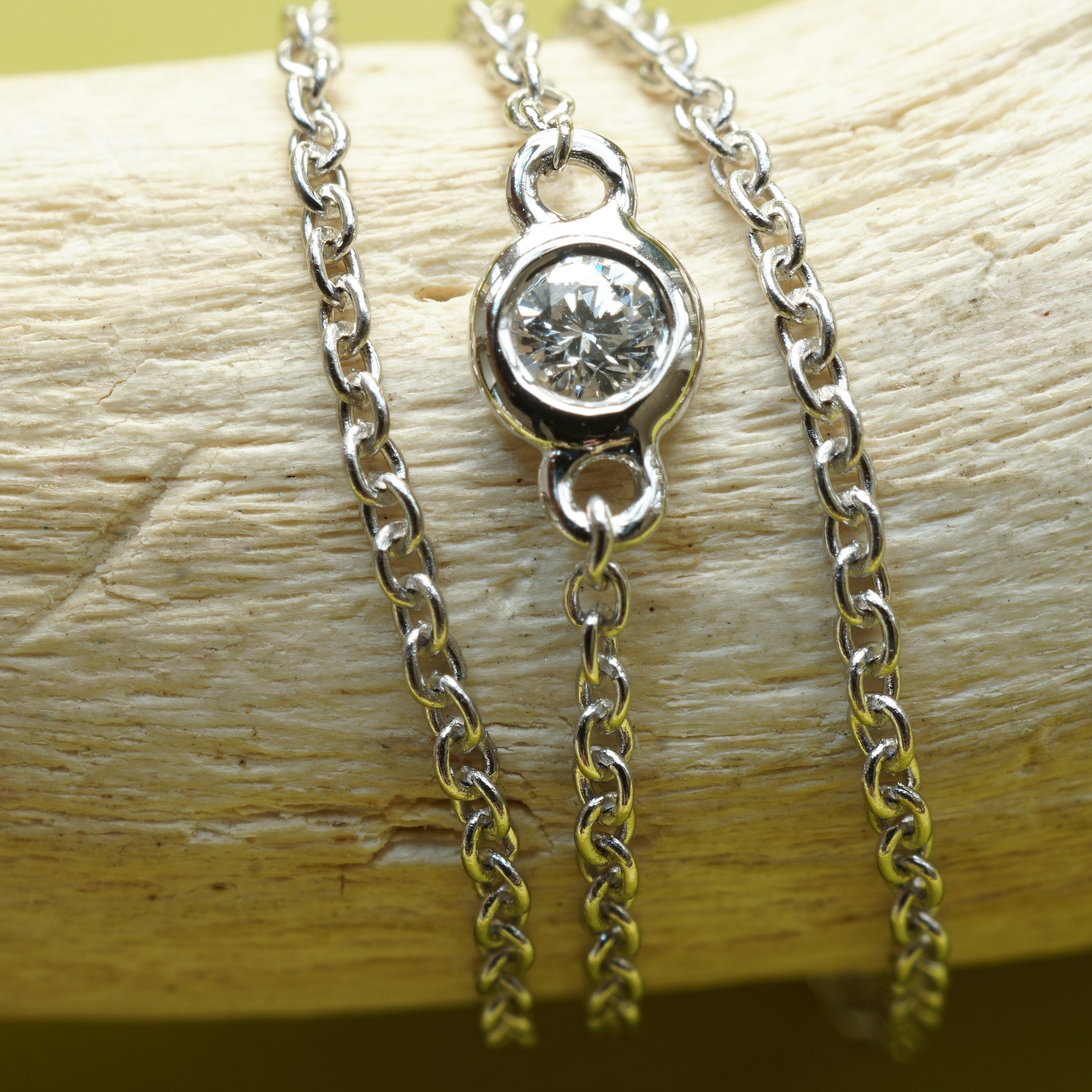 Brillant Armband in 750er Weissgold 0.04 ct W VS...ideal auch zum Verlängern