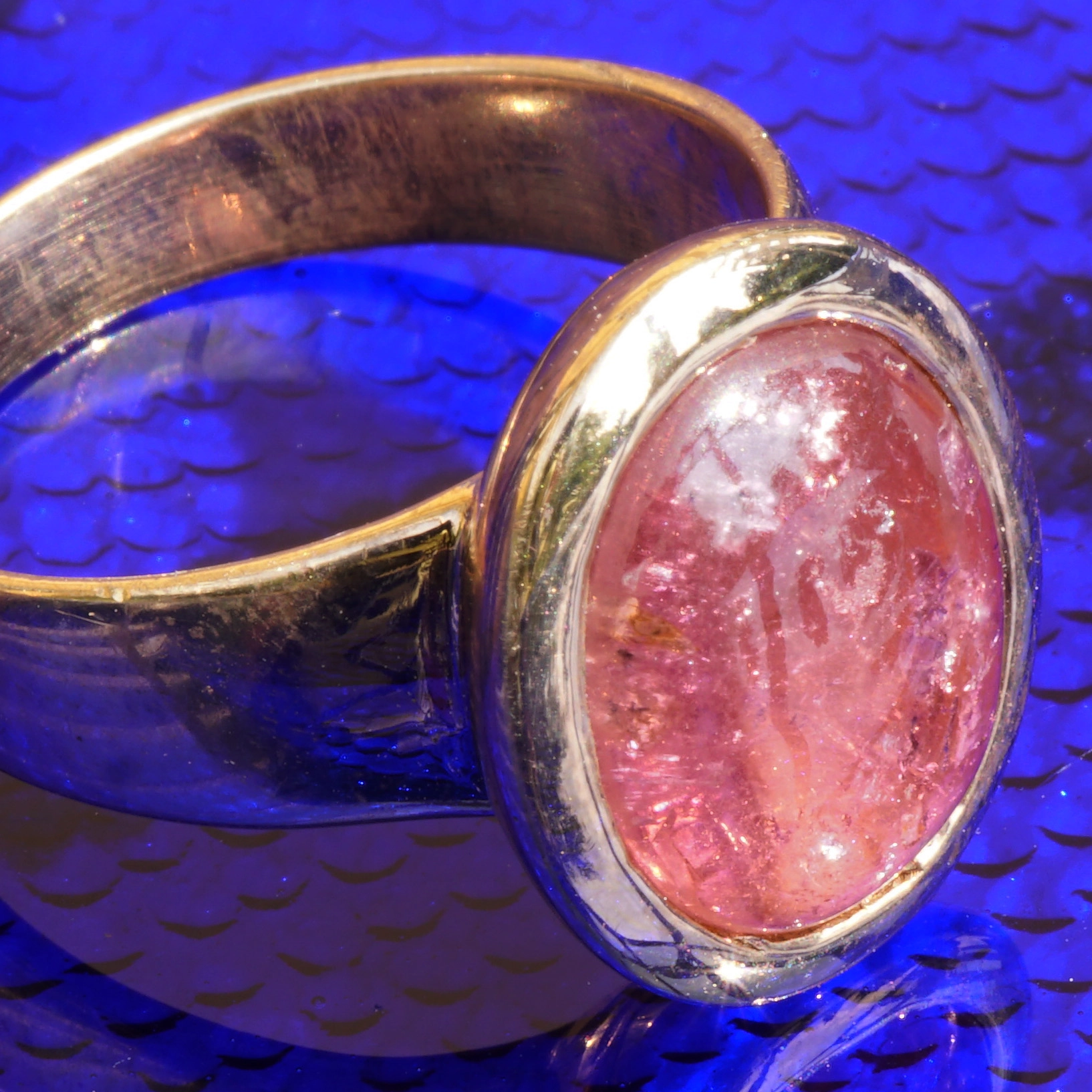 Tourmaline Ring Silver Rosegold plated pleasently wearable