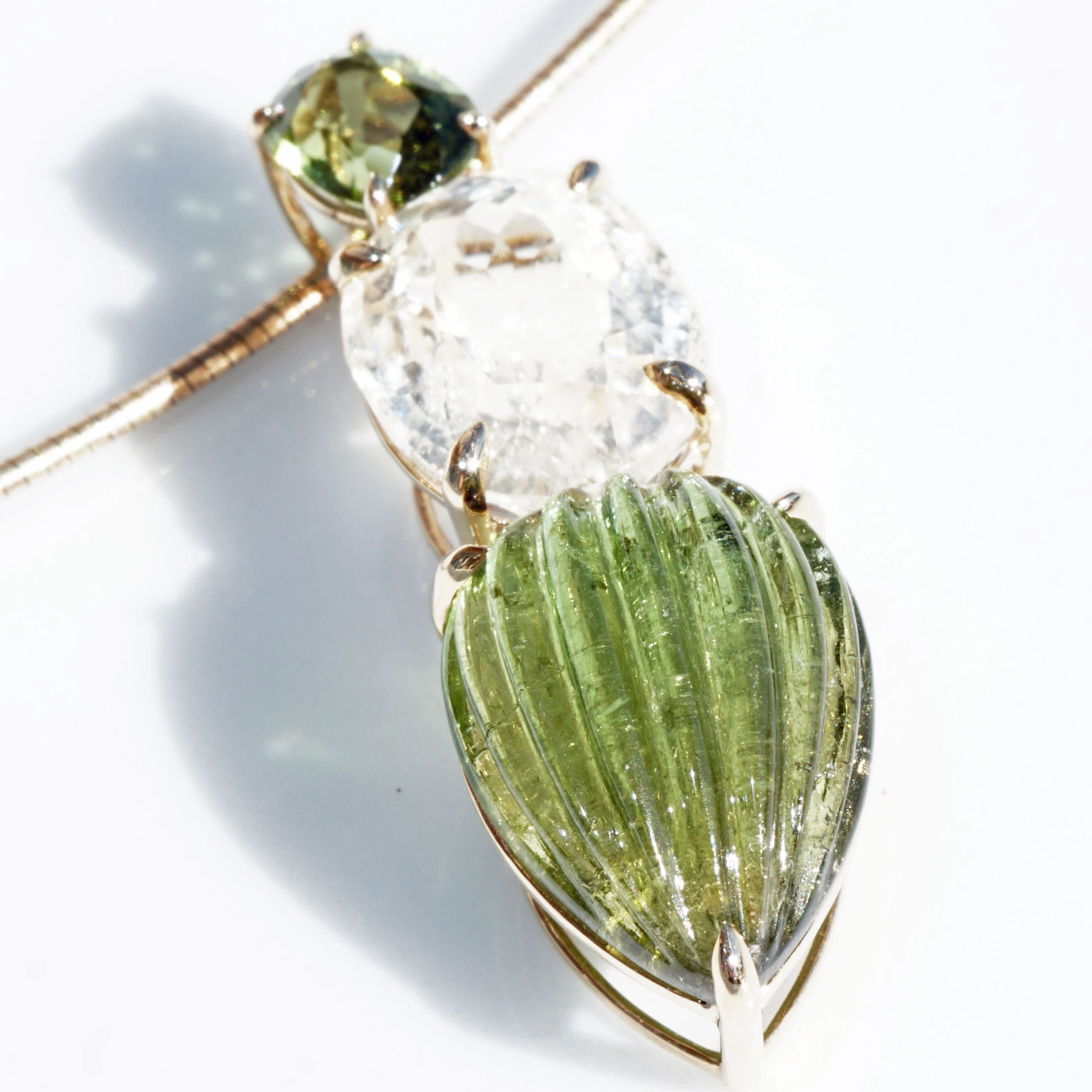 Tourmalin Pendant 18 kt Yellow Gold....to fall in love with the Color Green