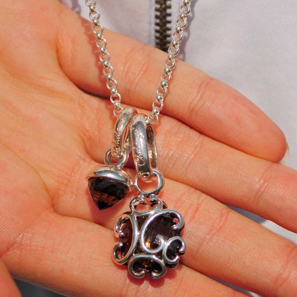 Chilango Set 3 Parts Special Price Pendant Fairytale Quartz and Pampel Star Pendant with 84 cm Round Anchor Chain