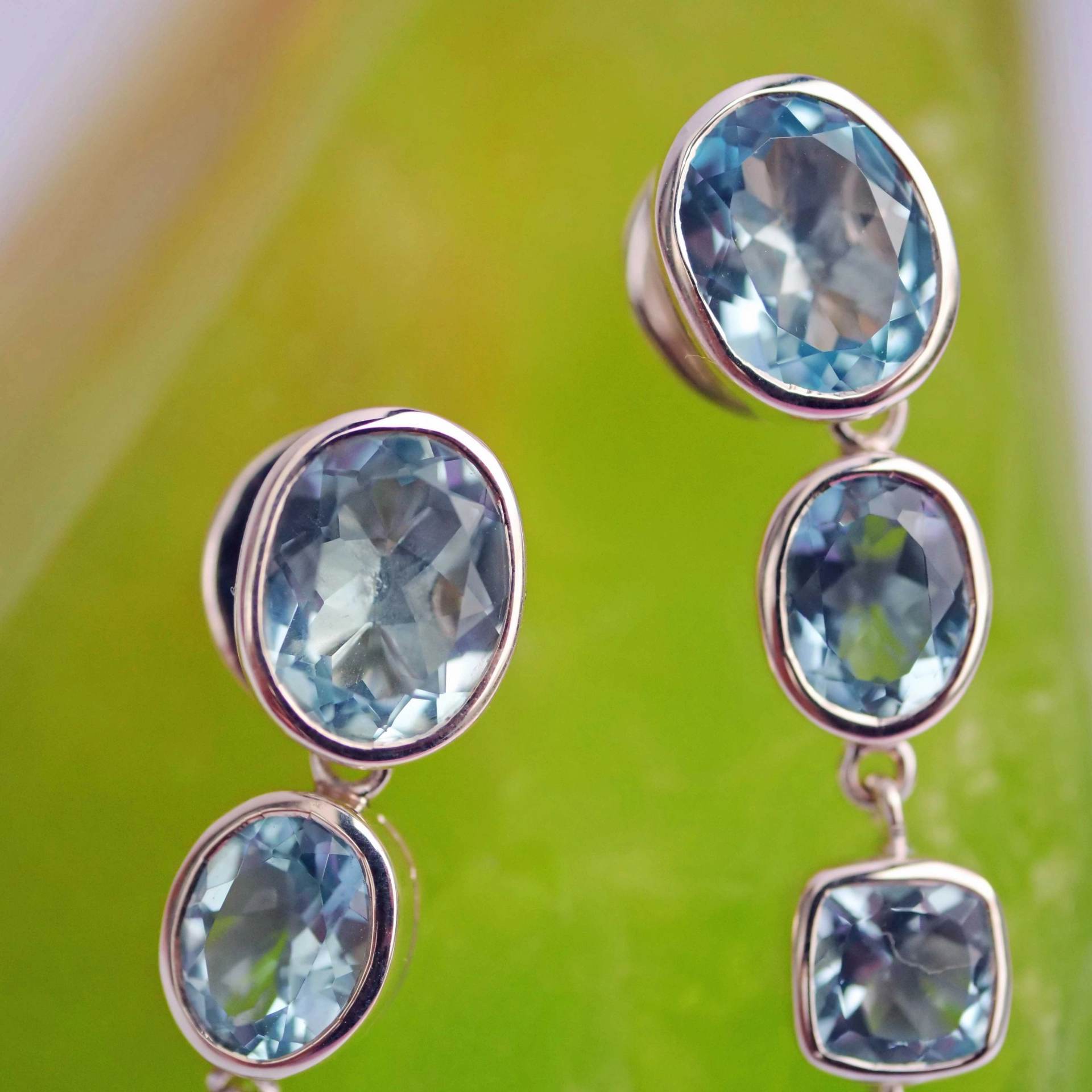 The Best Silver Jewelery forever...High Quality Chilango Earrings Blue Topaz