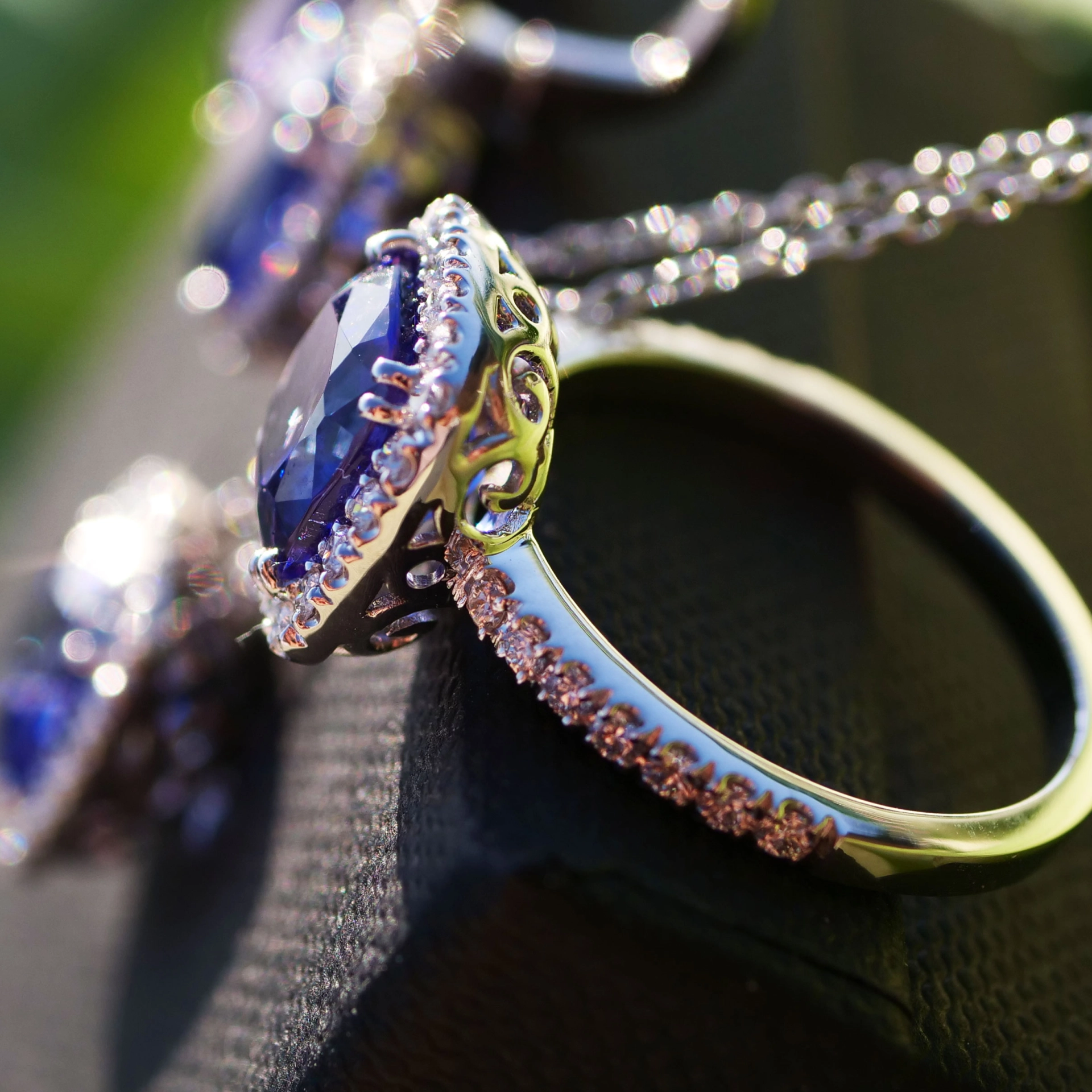Tanzanite Ring with Diamonds....Luxury Mood