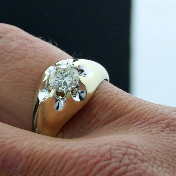 Brillant-Ring, 585er-Gold, 0.90 ct, Cape / LUPENREIN