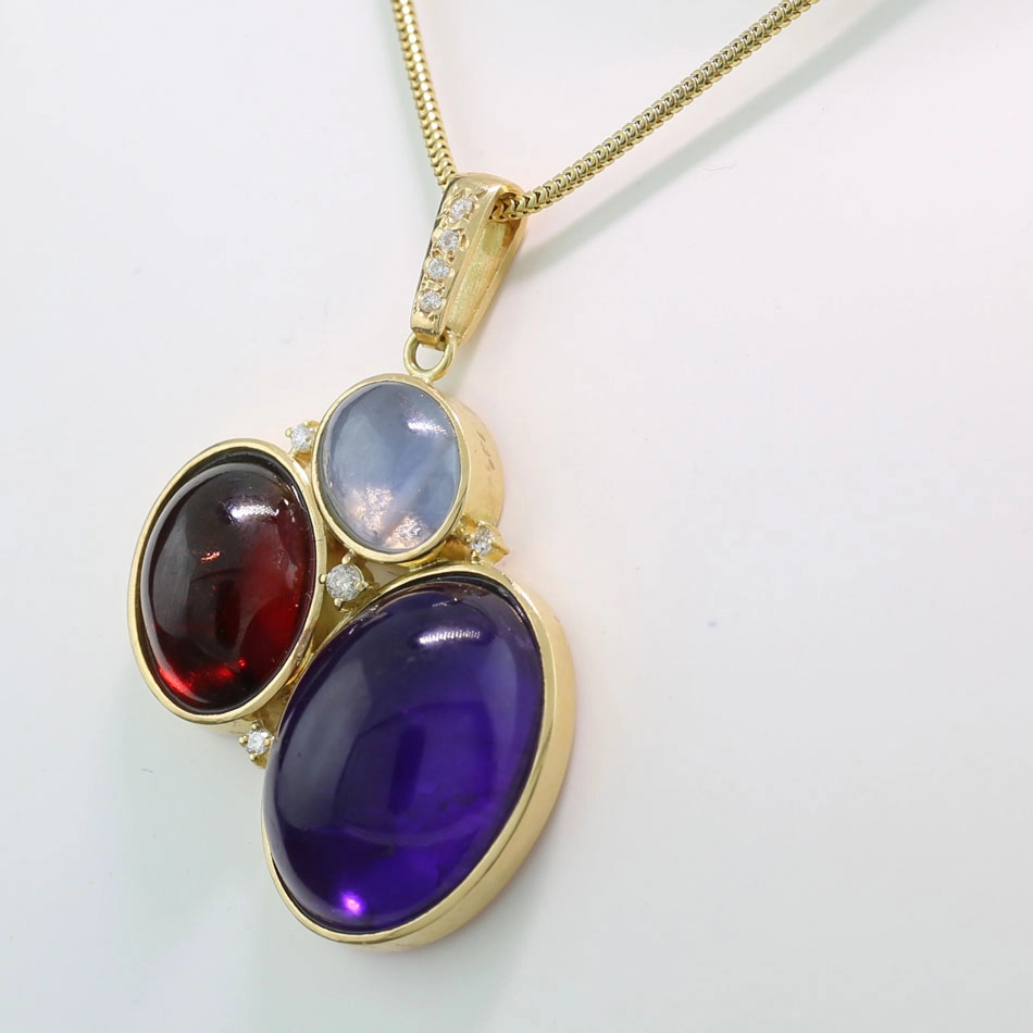 Edelstein Brillant Anhänger 750er Gelbgold 0.10 ct