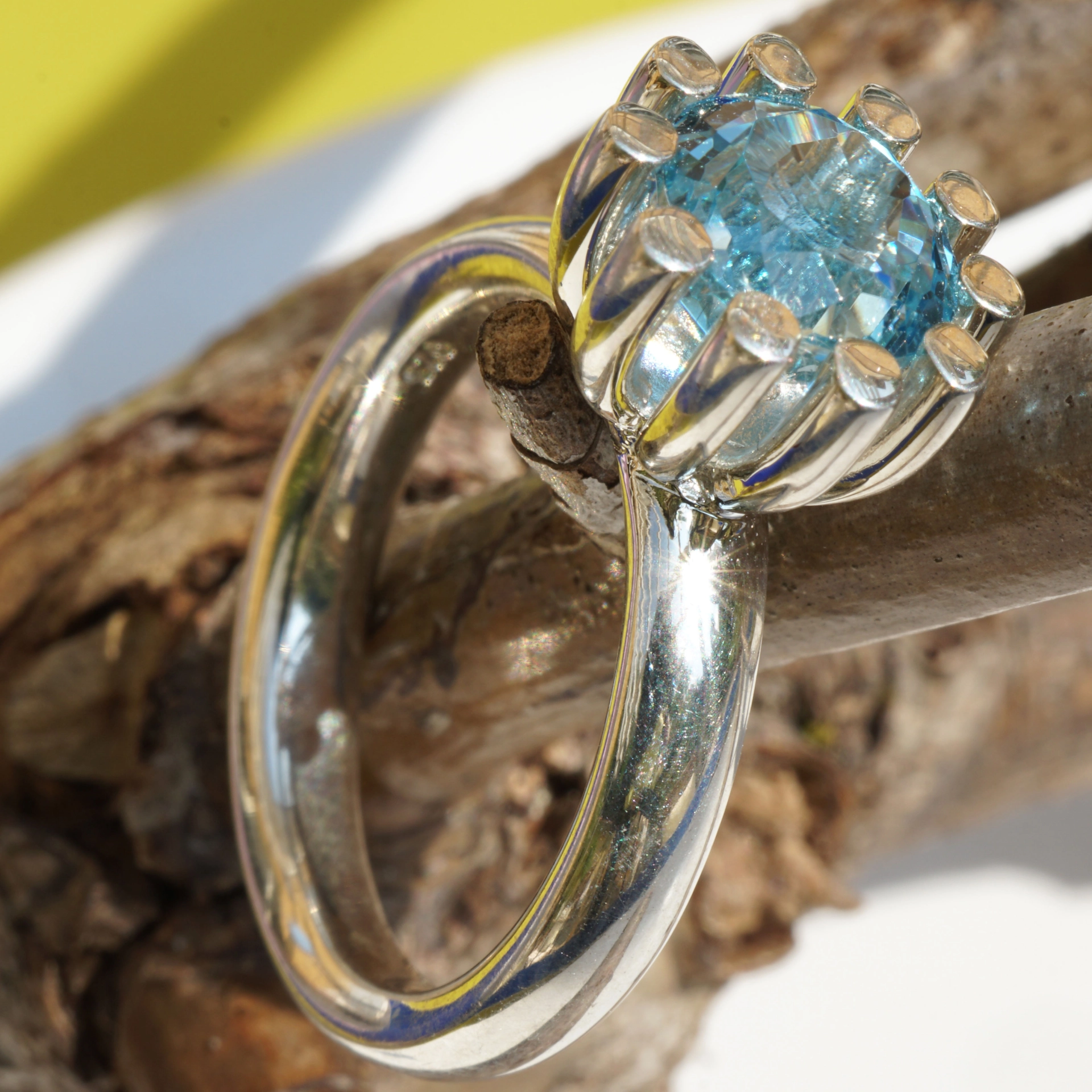 CHILANGO RING Grand Palais Blue Topaz  925er Silber neu mit orig. Etui massiv