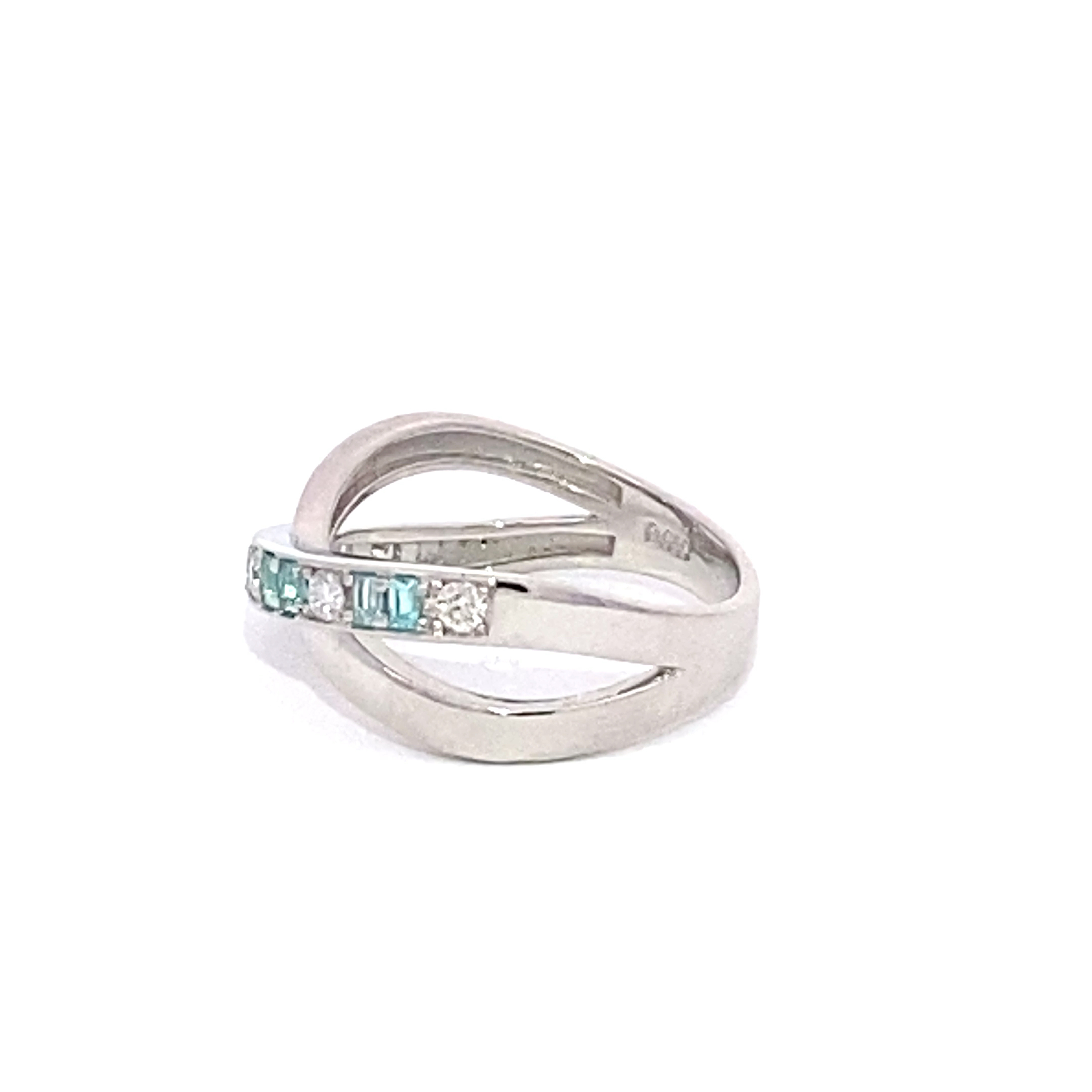TOP Selection Paraiba Brilliant Ring 0.17 ct 0.16ct 950 Platinum with particularly pure Gemstones