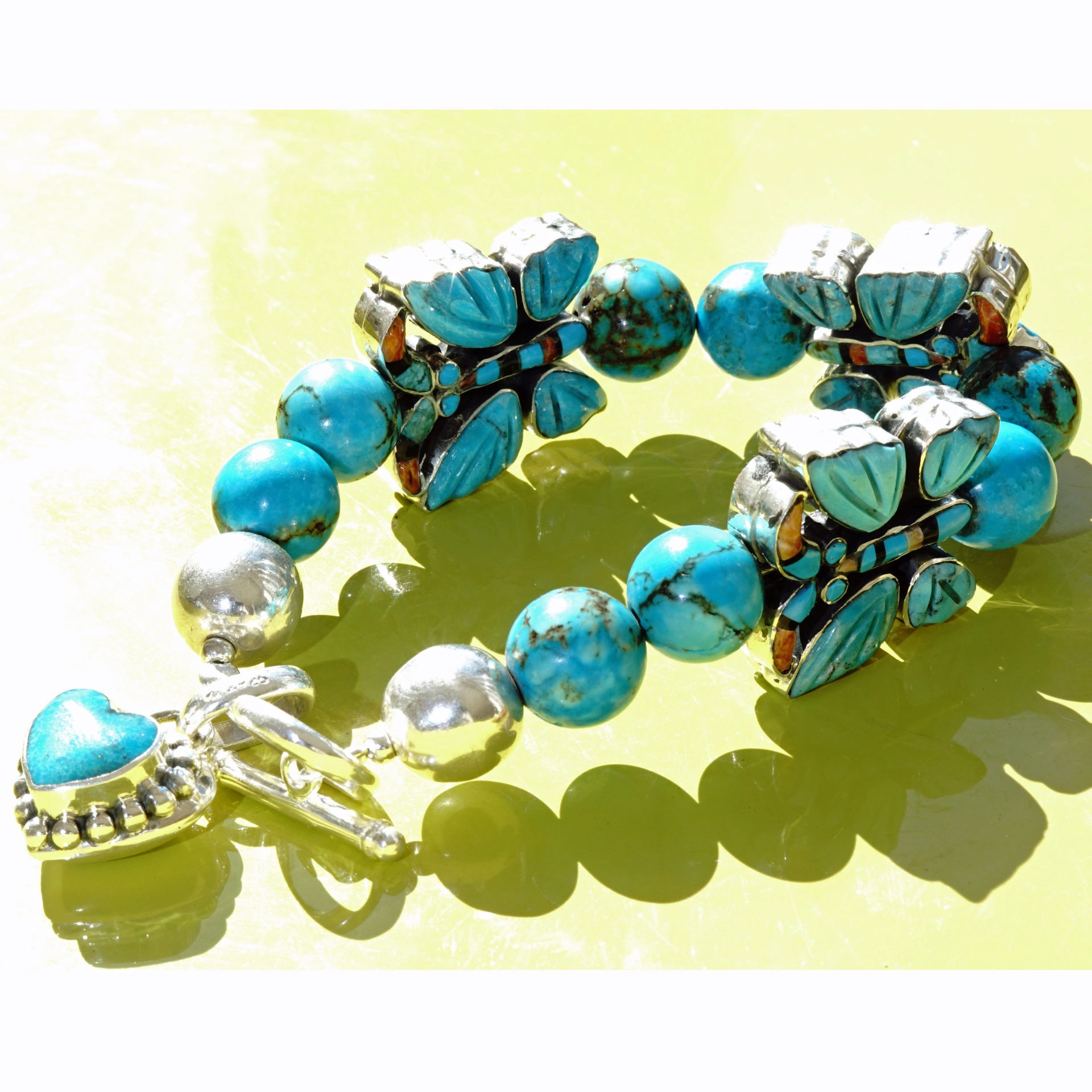 Chilango Bracelet..Papillion...Butterfly Mosaic with Turquise and Jasper...so cute
