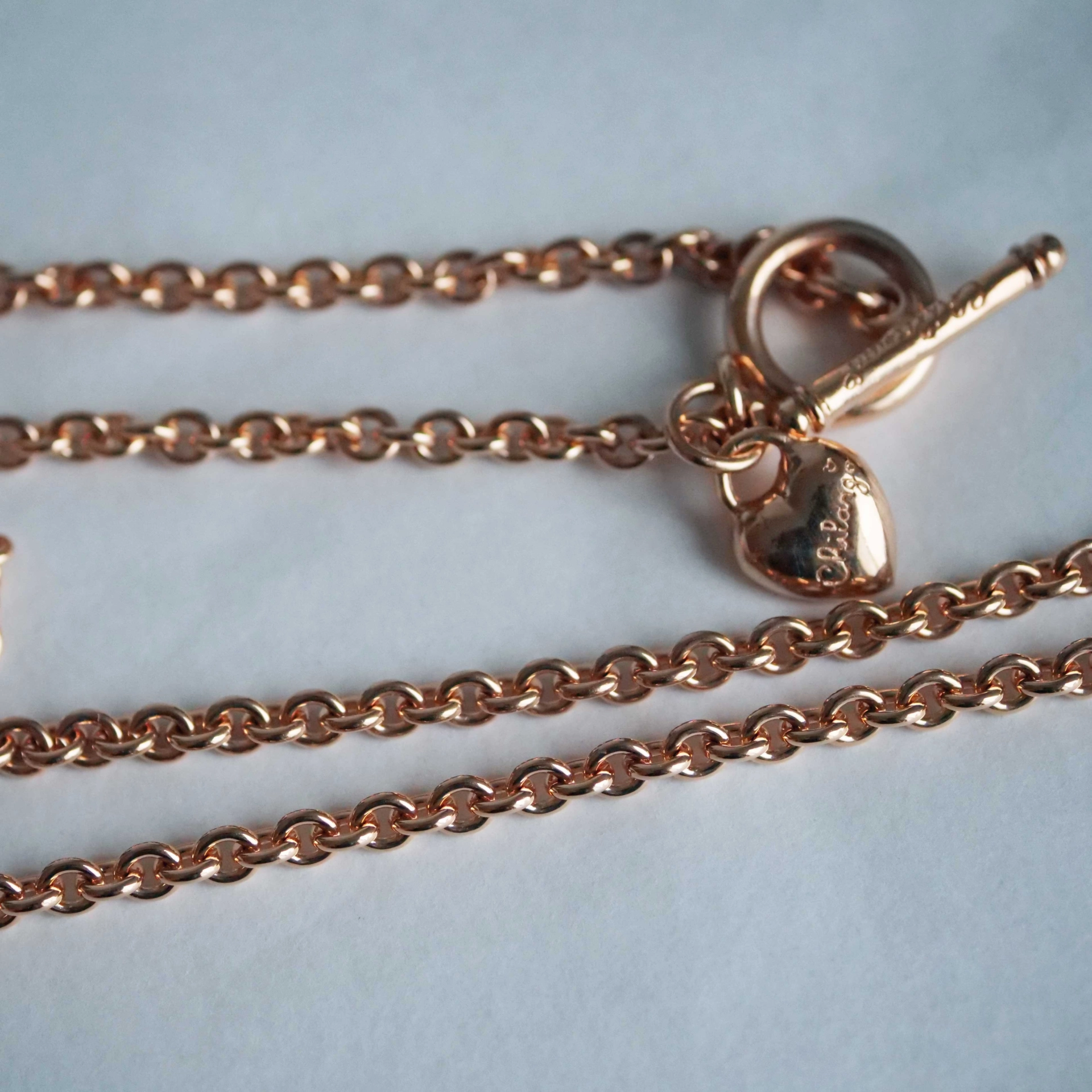 Chilango long Jewelry Chain in 85 cm fine Luxury 925 Silver rose gold plated