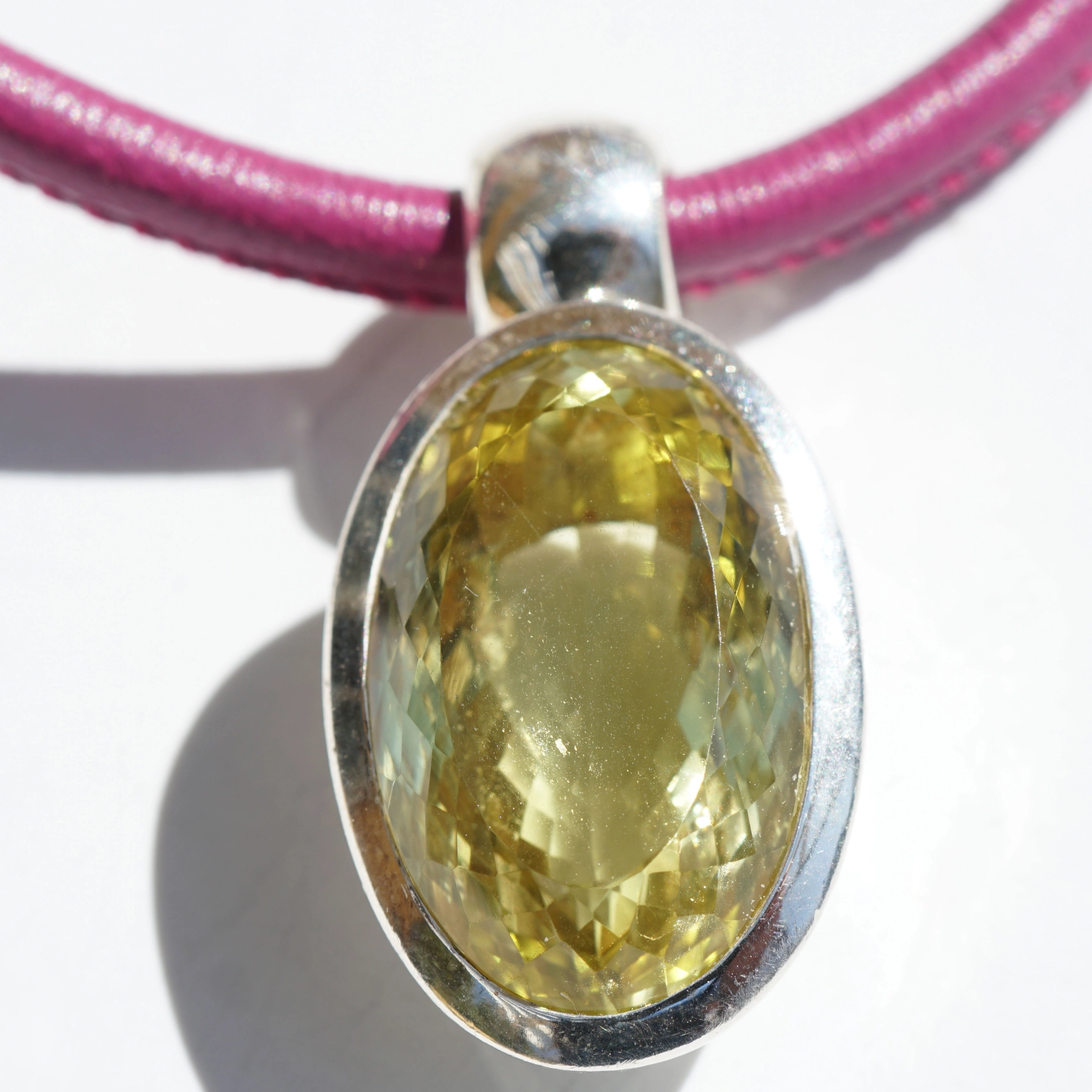 Green Gold Lemon Citrin Anhänger 925er Silber wahnsinnig schöne Farbe