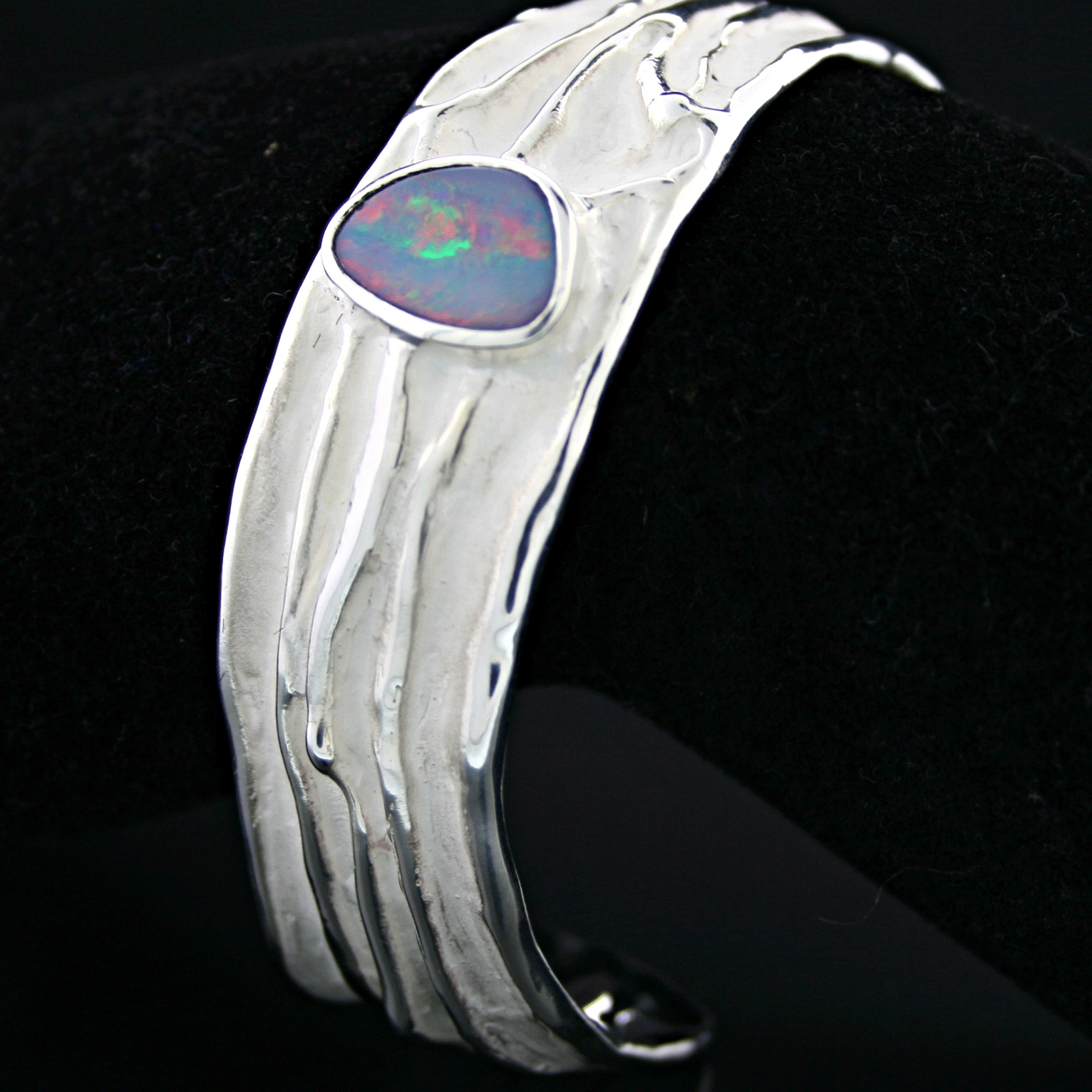 Boulderopal-Armreif, 925/-Silber