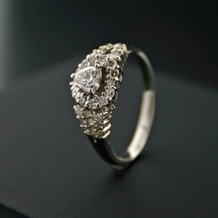 Brillant-Ring, 900/-Platin