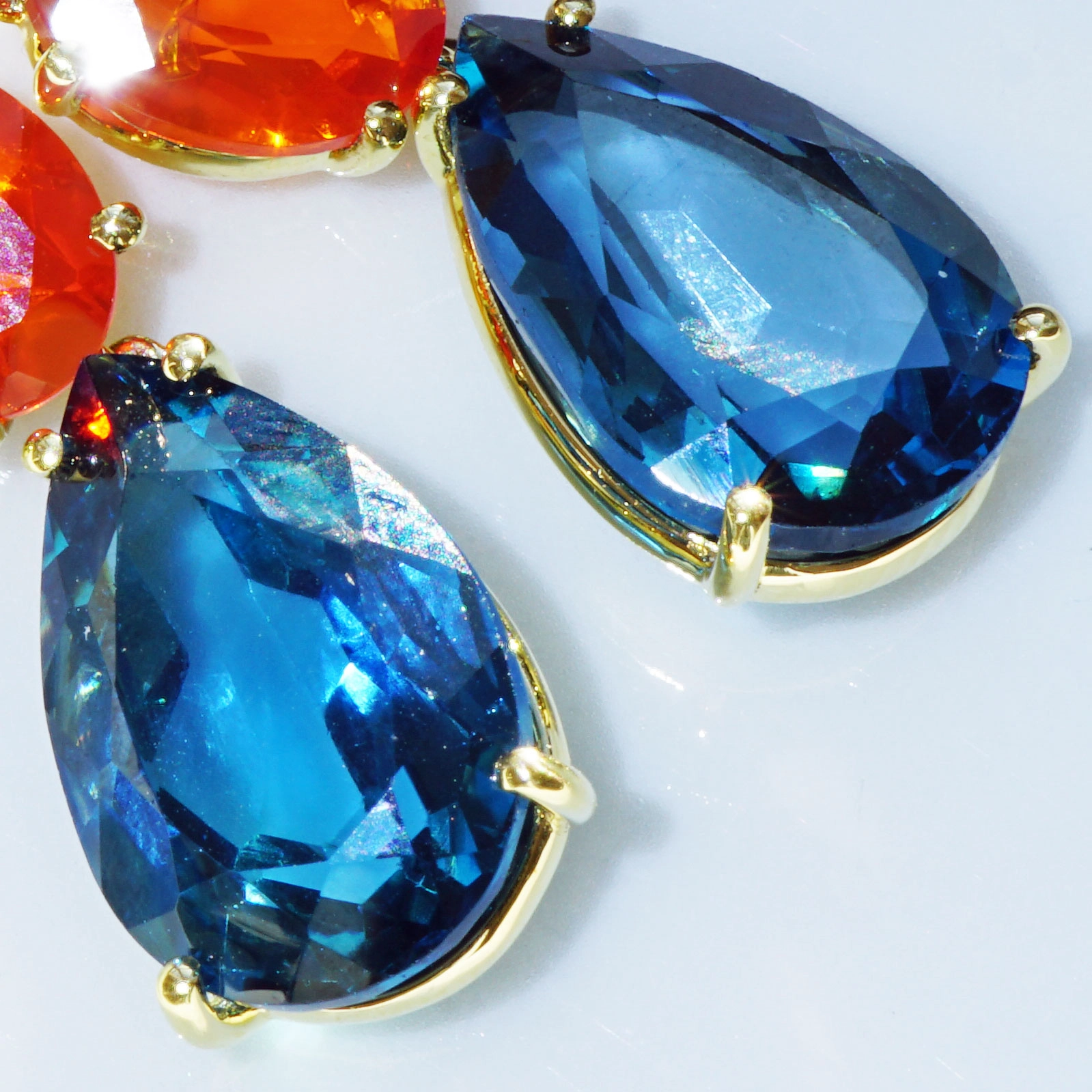 Topaz Fireopal Brilliant Earrings...Quality Earjewellery...Wow Colors