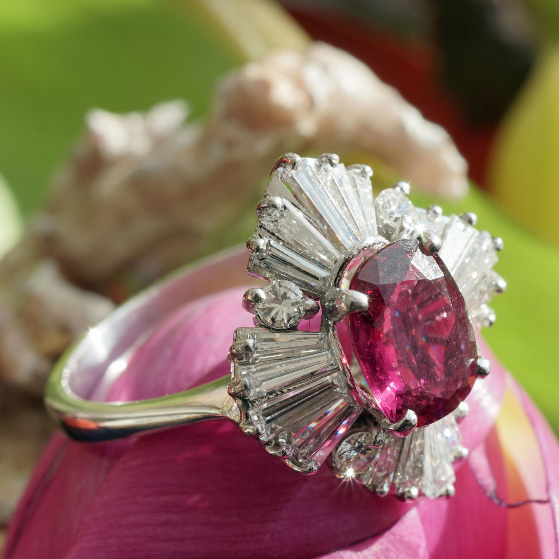 RUBIN Diamant Ring 2 ct AAA+ 1.80 ct weiss lupenrein 585er Weissgold