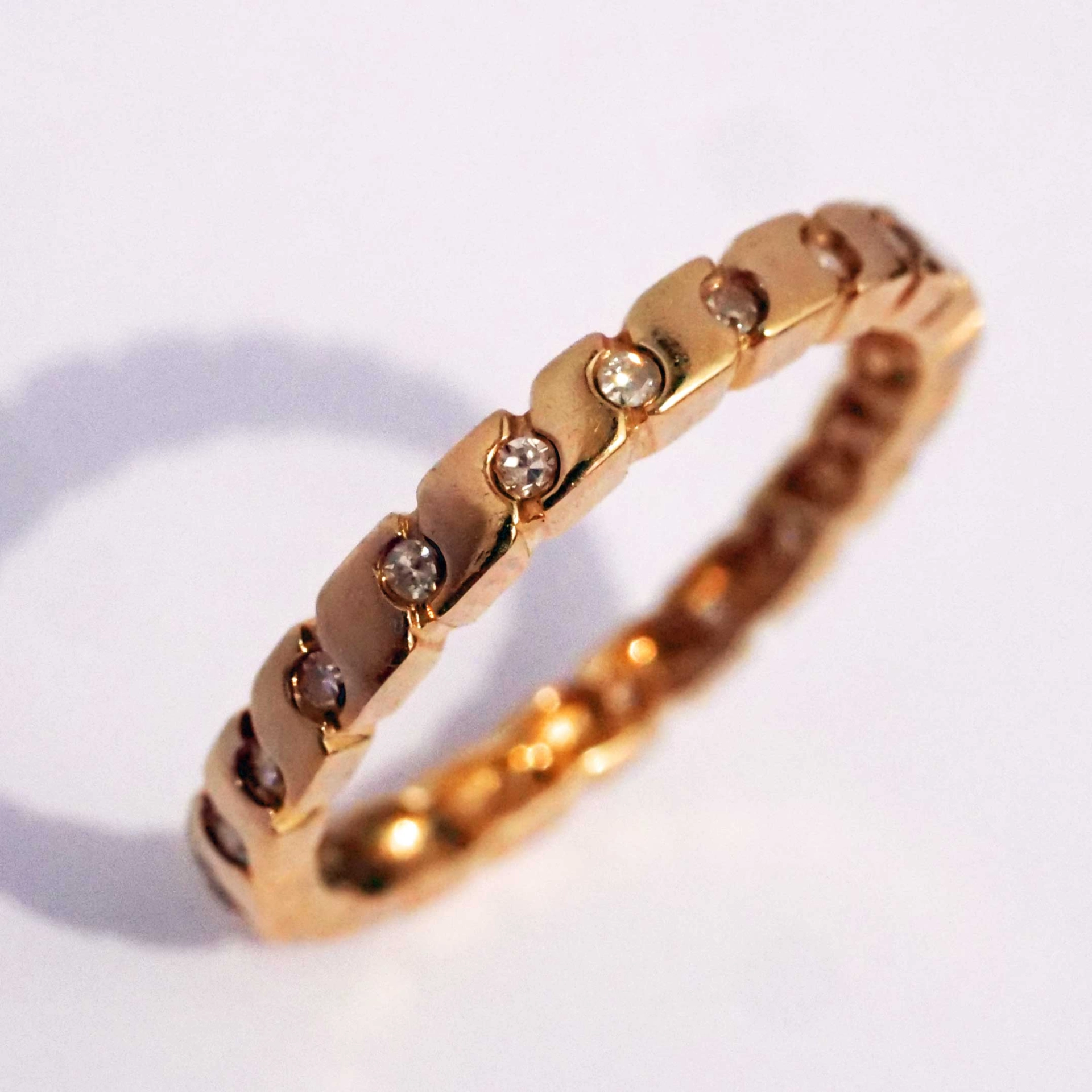 Men´s Eternity Diomond Ring 14 kt Yellow Gold 0.25 ct S-Shape Design